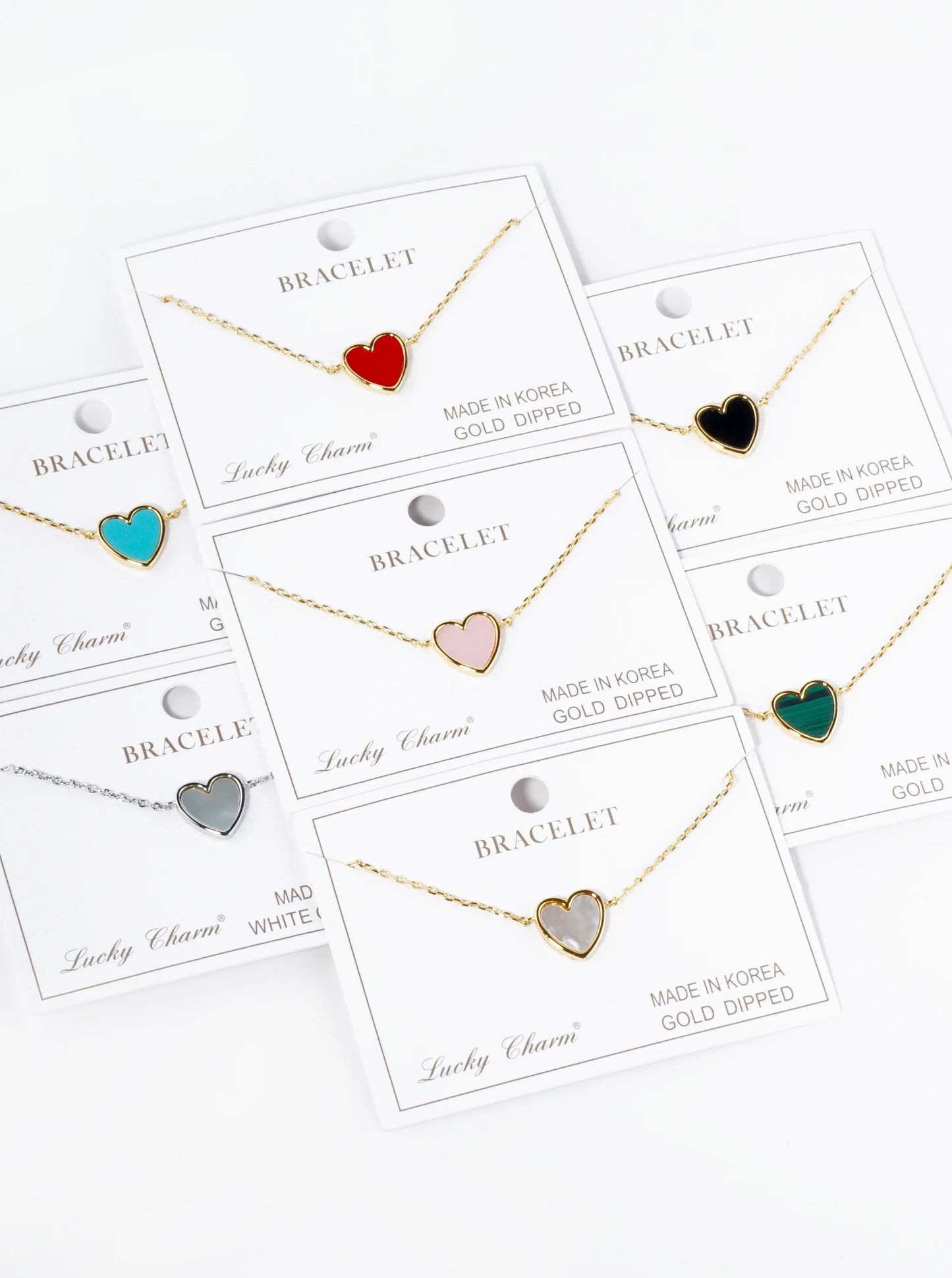 18K Gold Dipped 13mm Heart Chain Bracelet