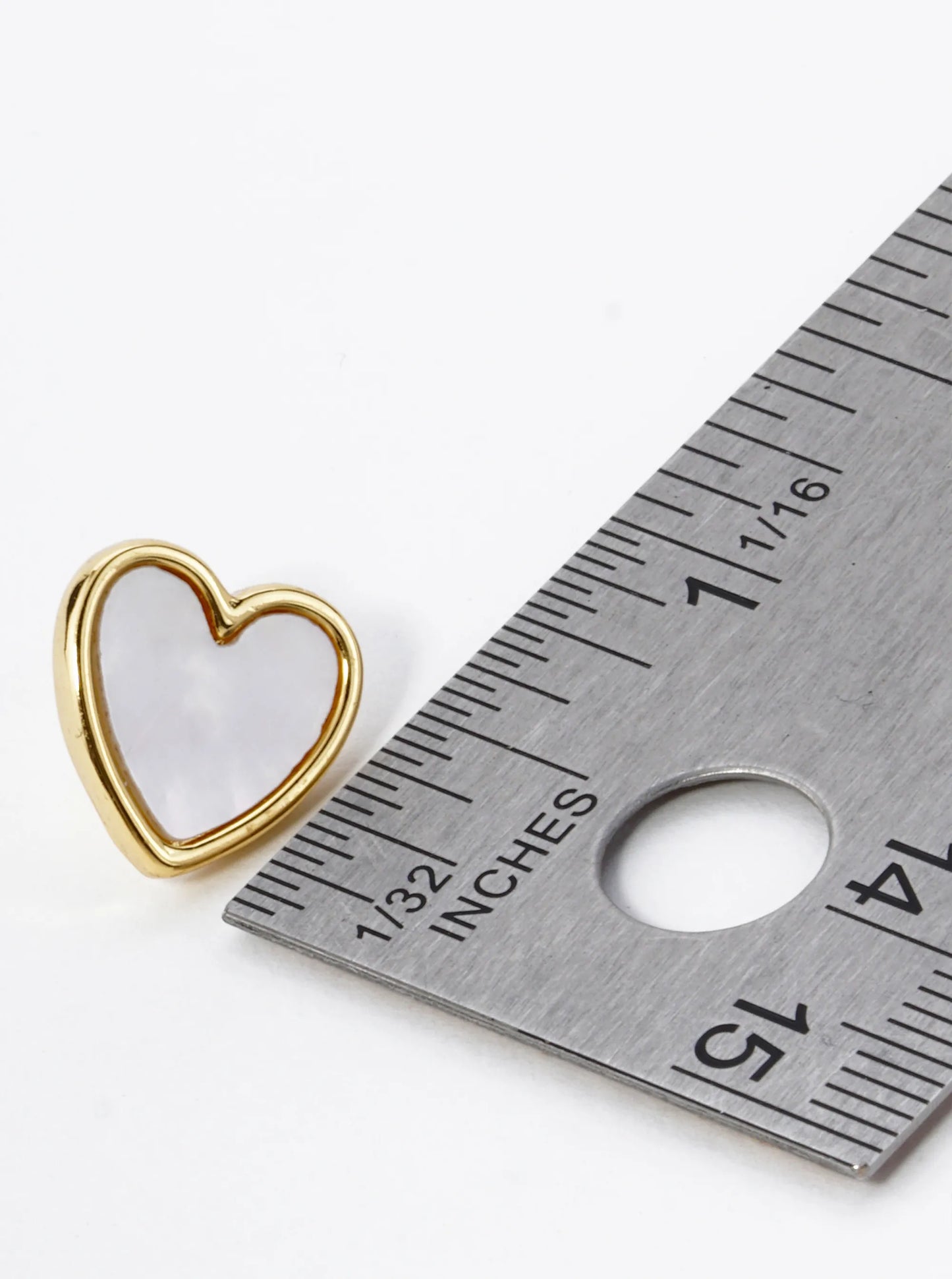 18K Gold Dipped 13mm Heart Stud Earrings