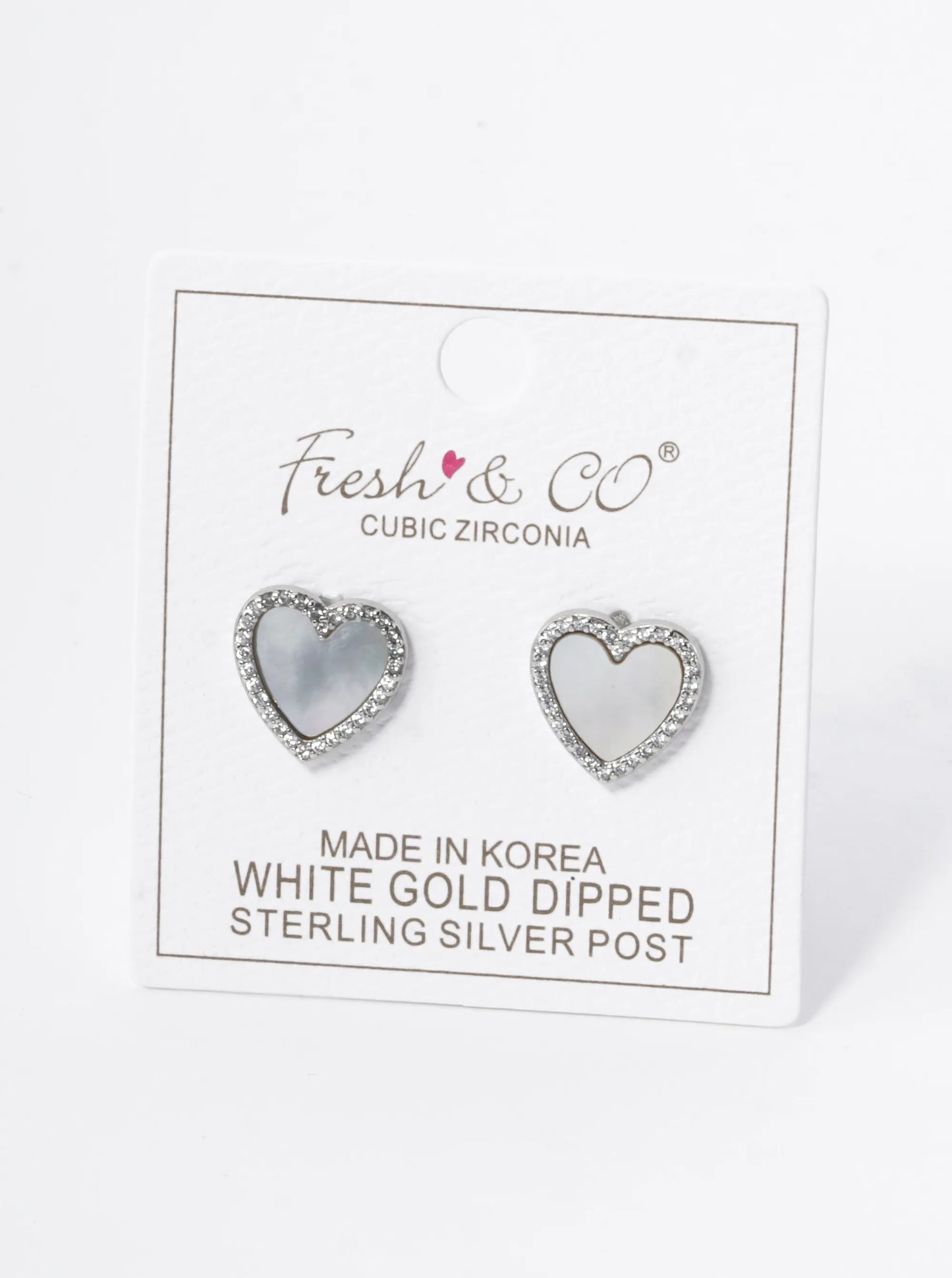 18K Gold Dipped 13mm Pave Set Cubic Zirconia Heart Stud Earrings