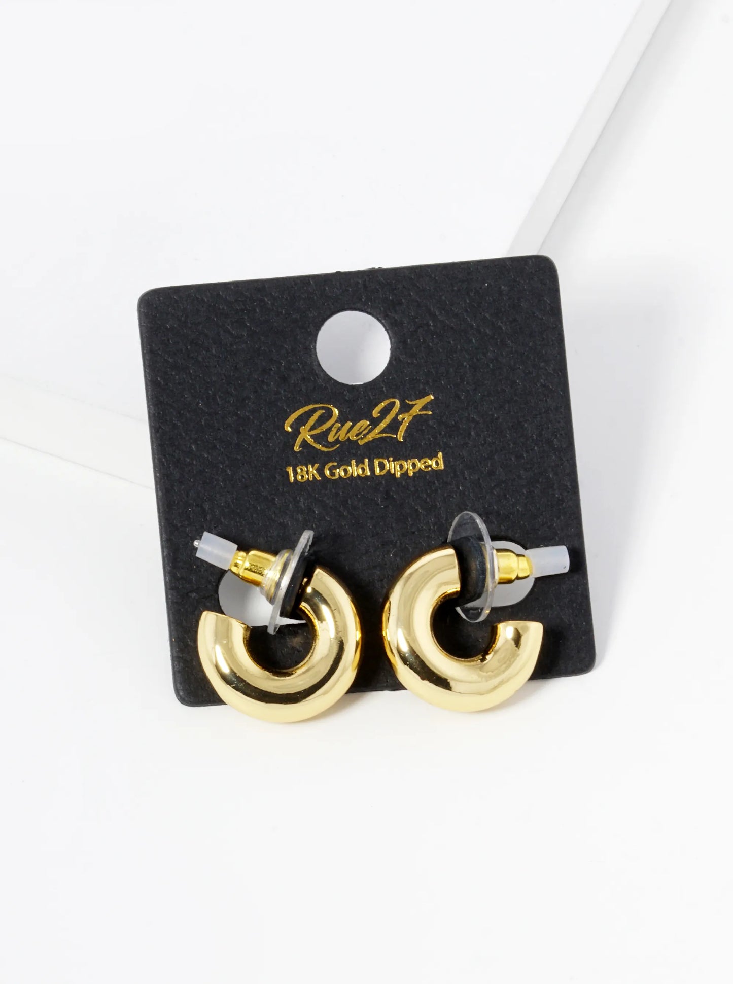 18K Gold Dipped 15mm Brass Hollow Hoop Earrings