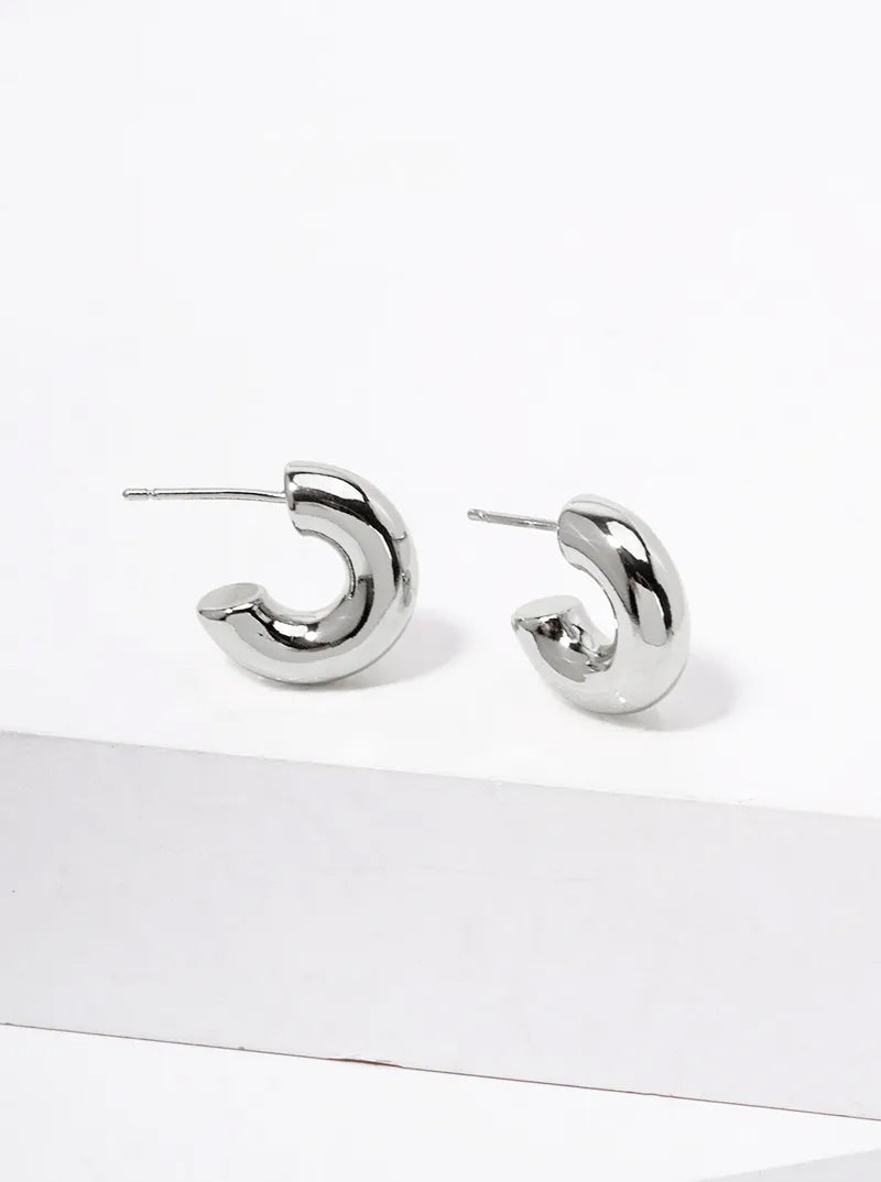 18K Gold Dipped 15mm Brass Hollow Hoop Earrings