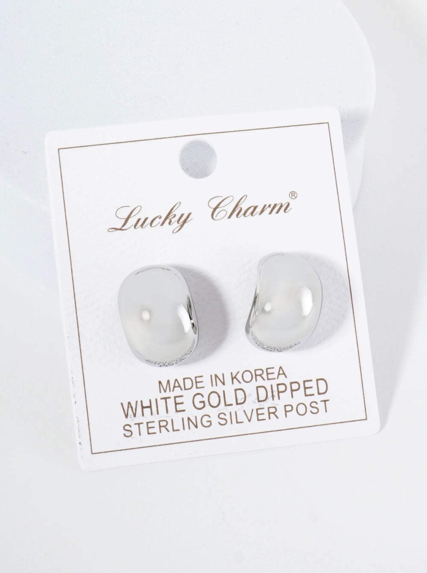 18K Gold Dipped 18mm Curved Oval Post Earrings