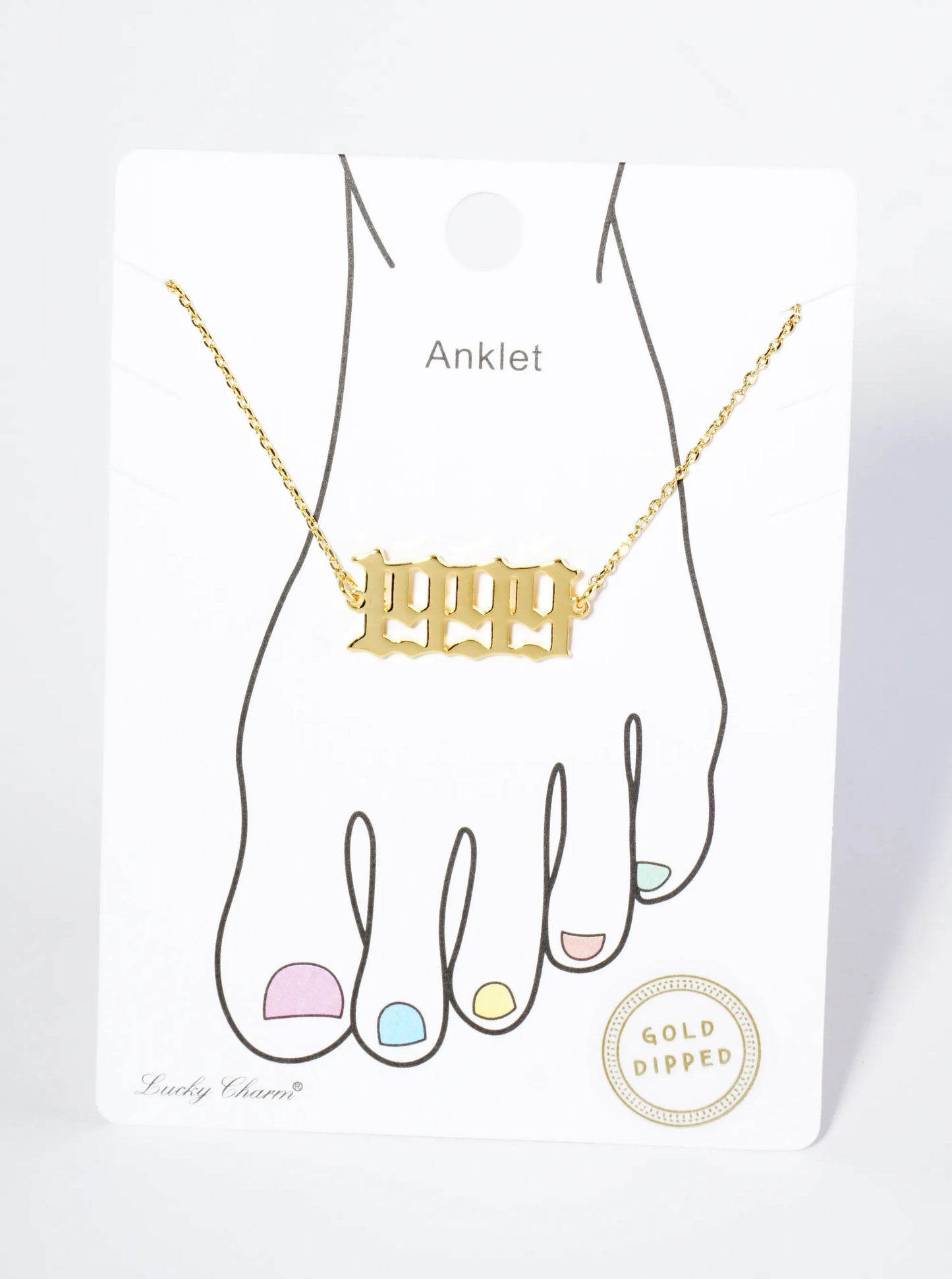 18K Gold Dipped 1999 Birth Year Brass Chain Anklet