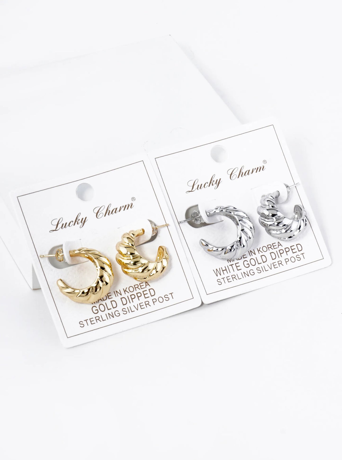 18K Gold Dipped 20mm Brass Croissant Hoop Earrings