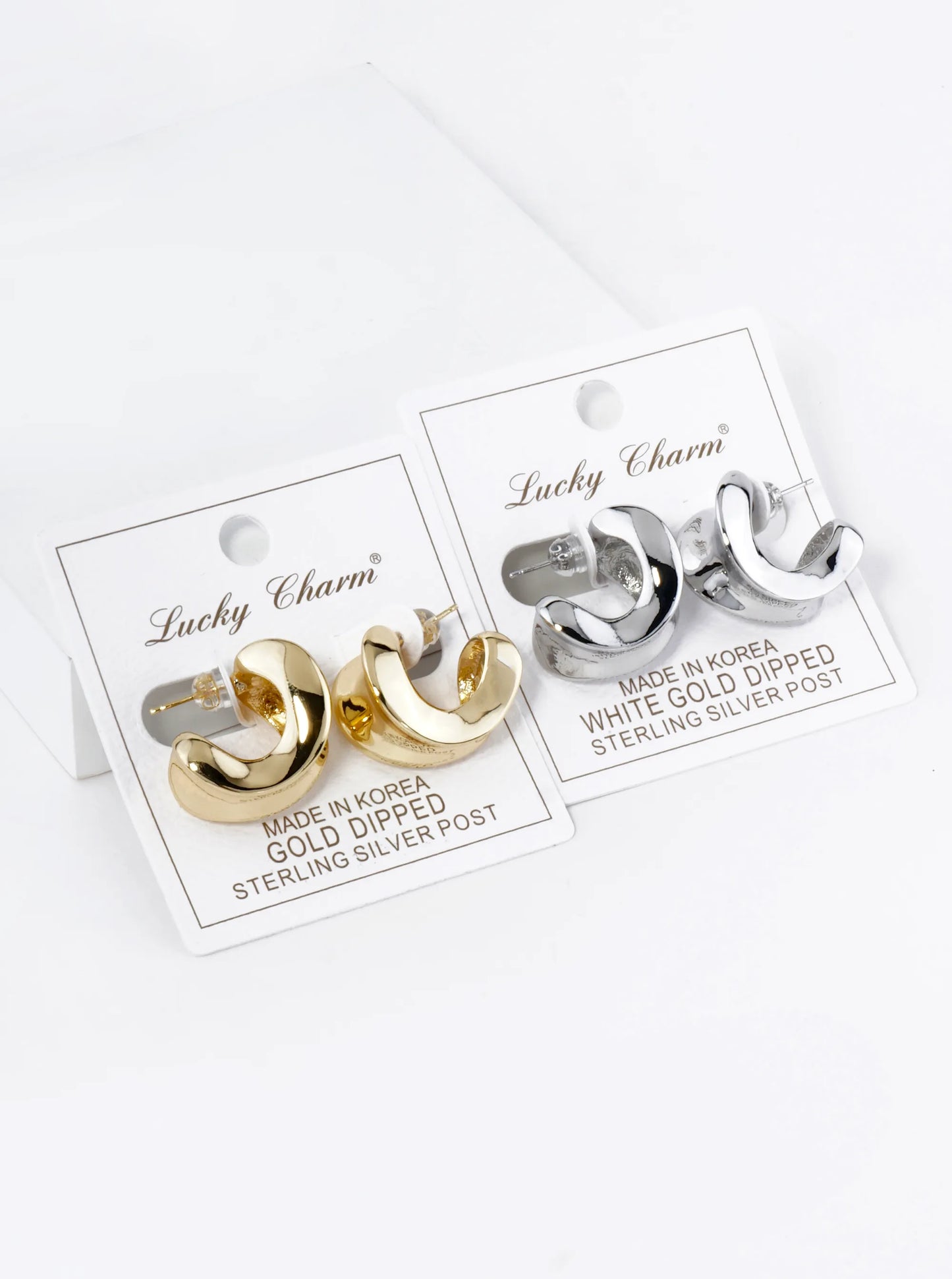 18K Gold Dipped 20mm Chunky Organic Tapered Hoop Earrings