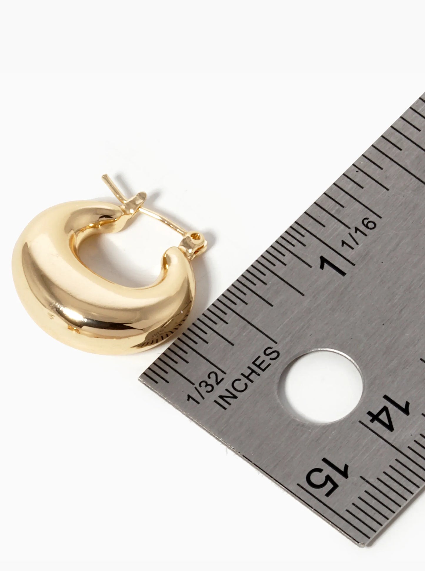 18K Gold Dipped 20mm Puffy Hoop Earrings