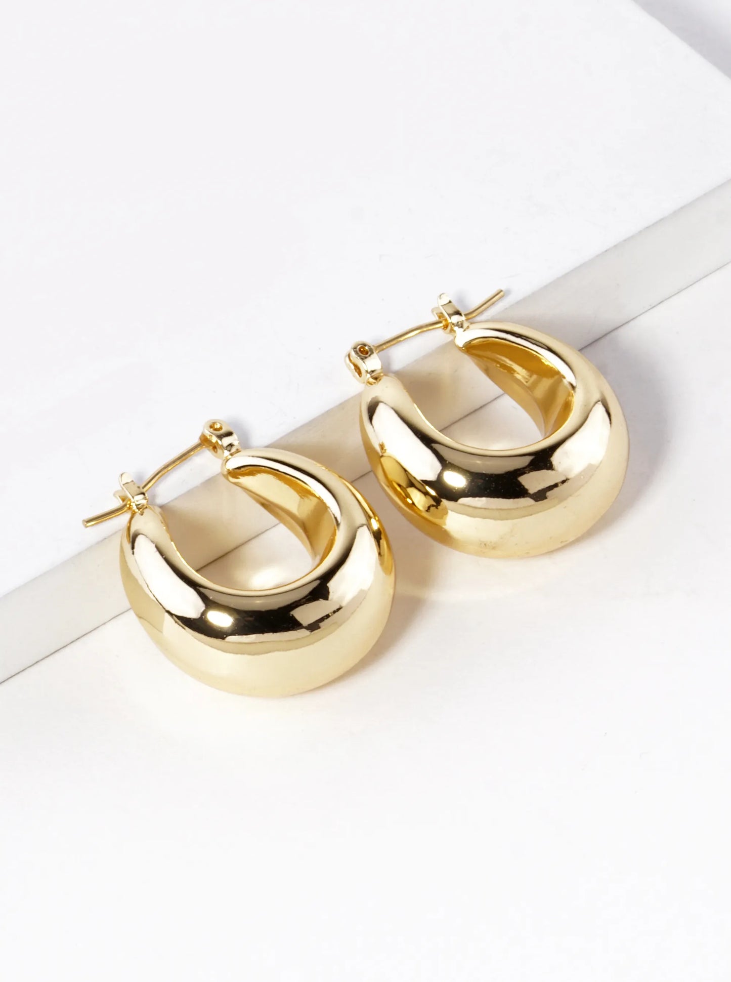 White Gold Dipped 22mm Hollow Hoop Earrings