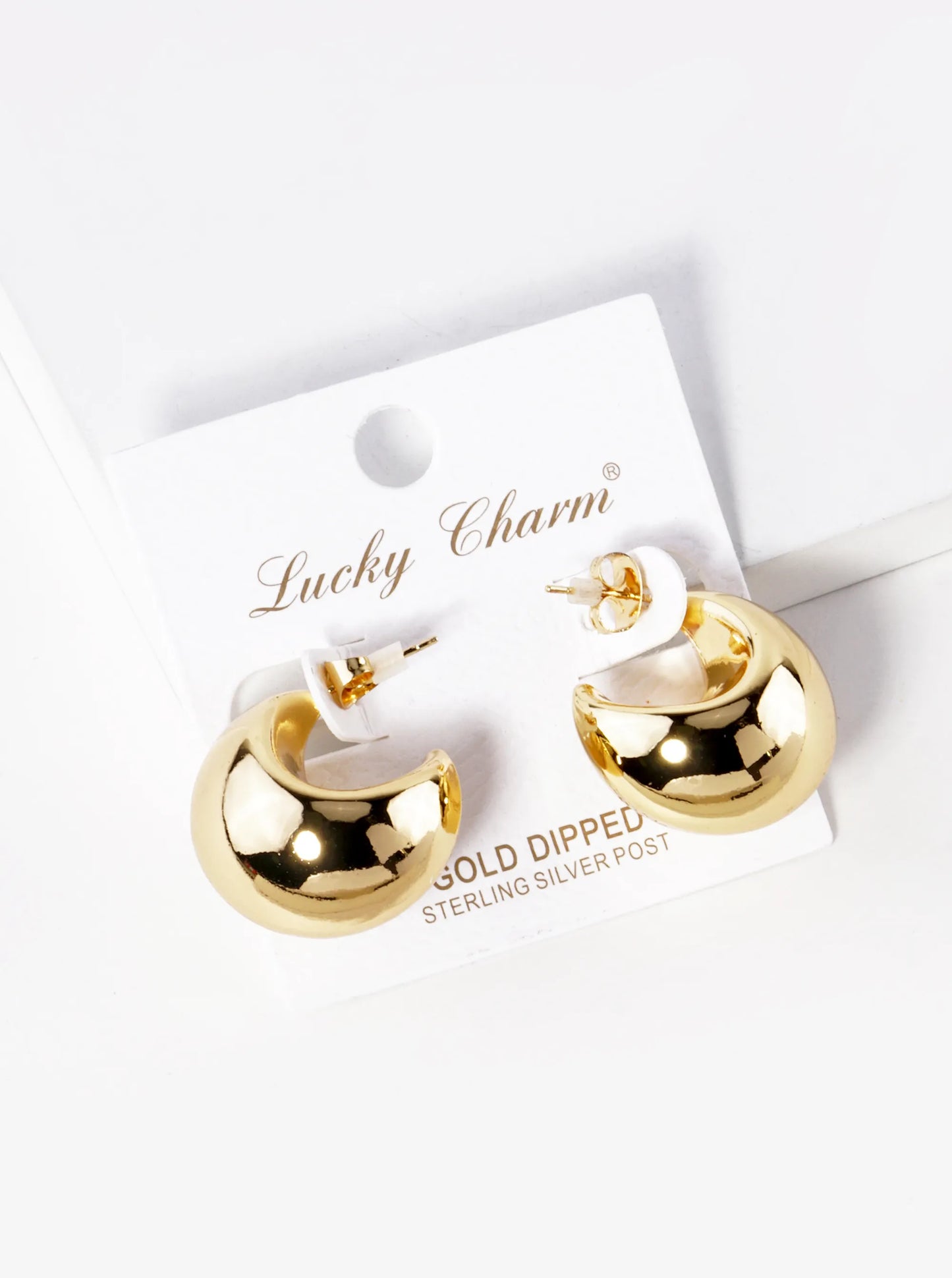 18K Gold Dipped 22mm Hollow Puffy Hoop Earrings