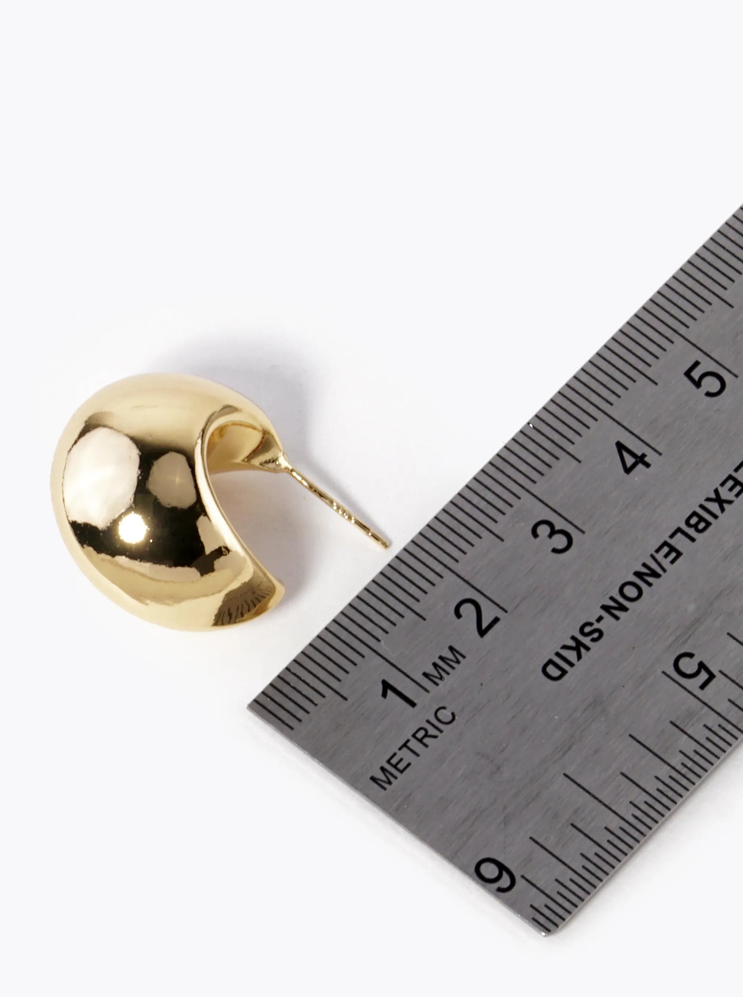 18K Gold Dipped 22mm Hollow Puffy Hoop Earrings