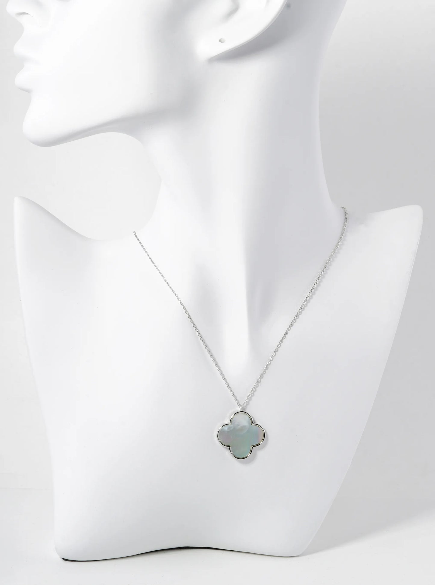 18K Gold Dipped 16mm Quatrefoil Pendant Necklace