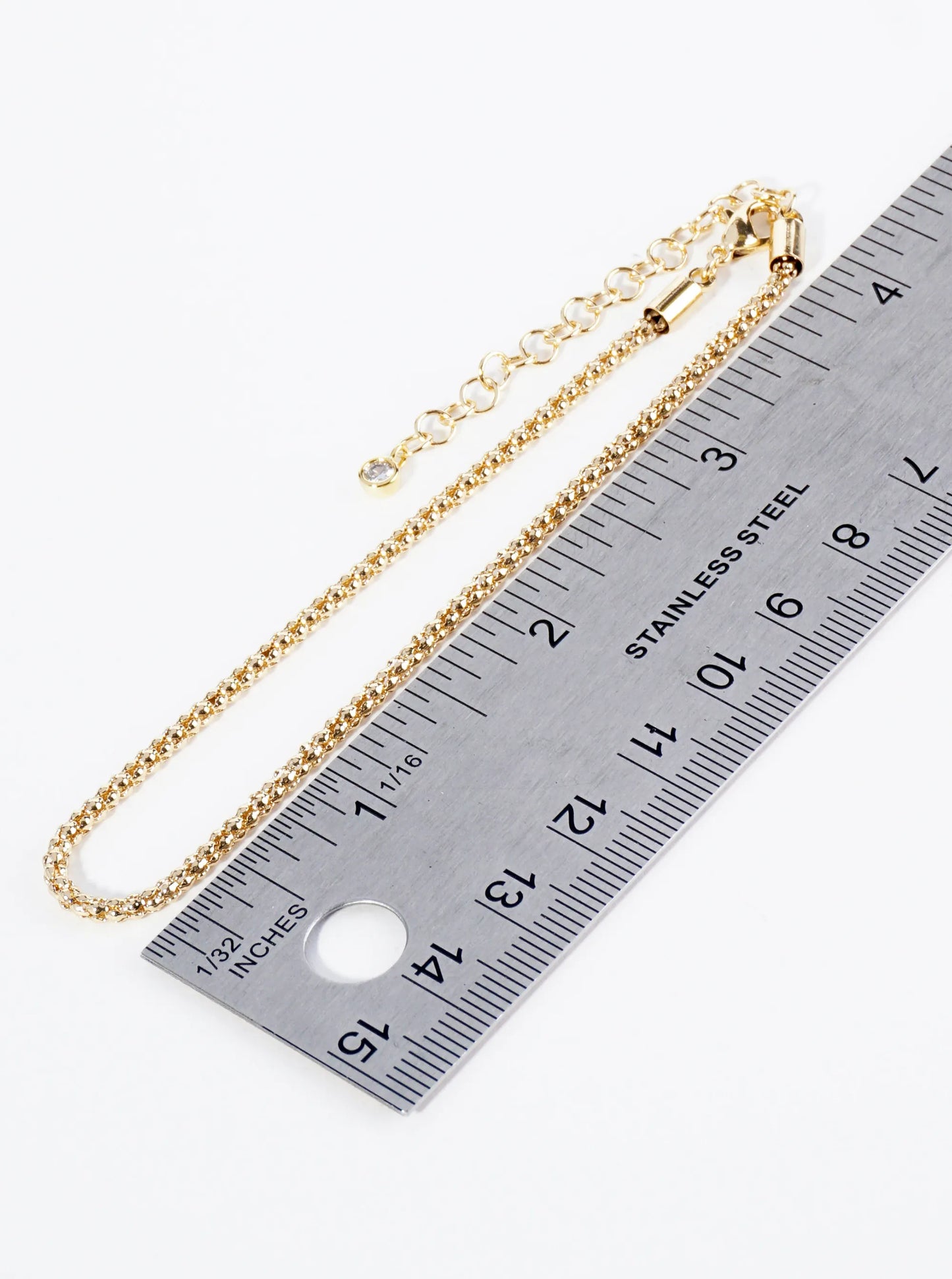 18K Gold Dipped 2mm Unique Brass Chain Anklet