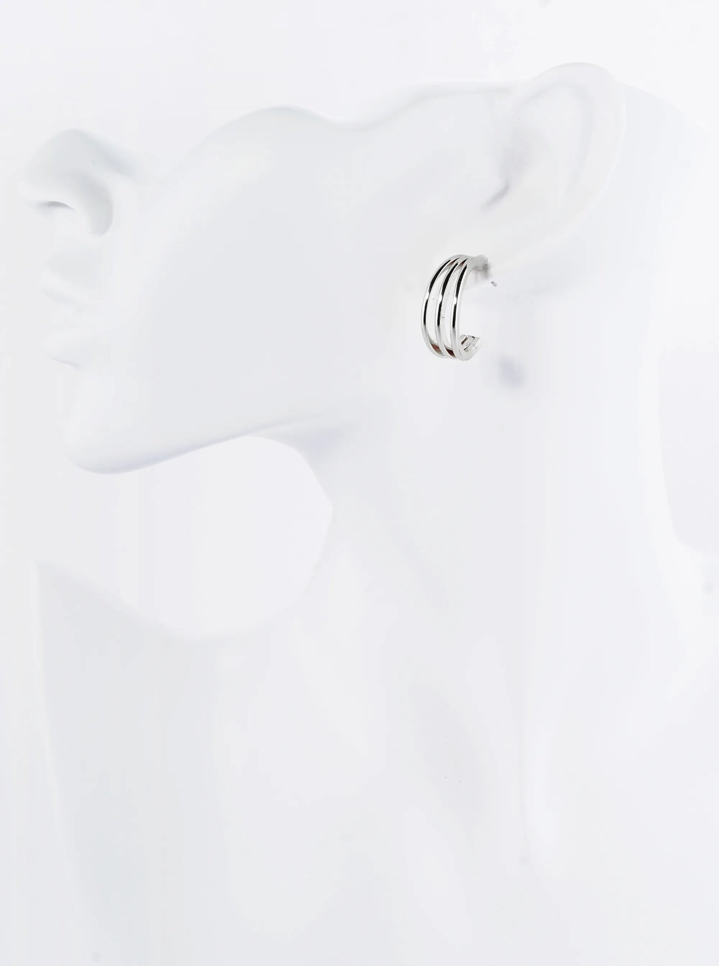 18K Gold Dipped 3 Line Layered 20mm Hoop Earrings