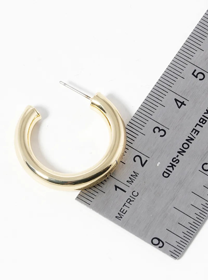 18K Gold Dipped 30mm Bold Open Hoop Earrings