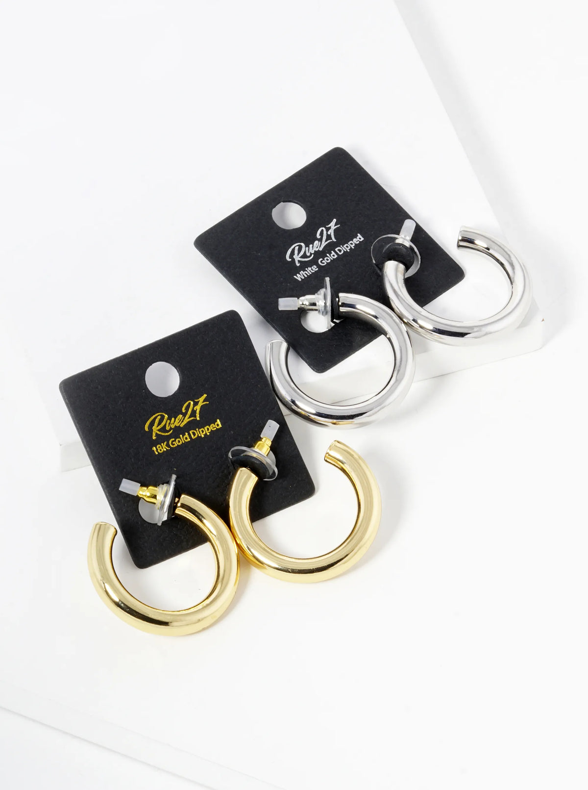 18K Gold Dipped 30mm Brass Hollow Hoop Earrings