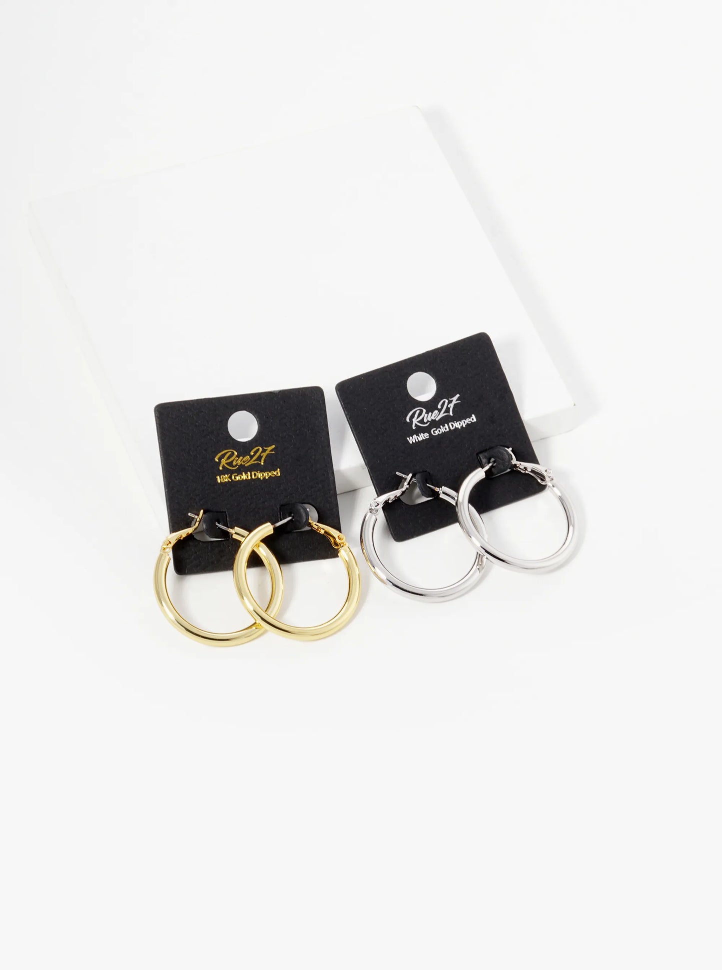 18K Gold Dipped 30mm Brass Spring Latch Hoop Earrings
