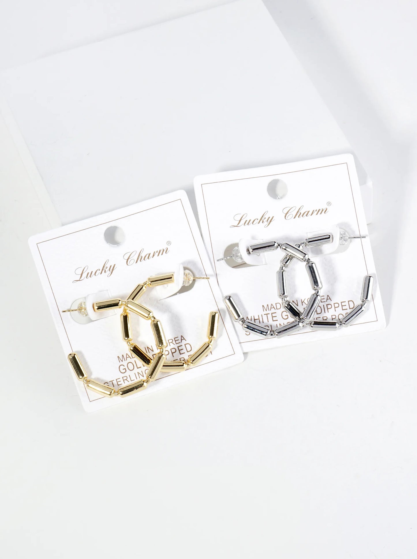 18K Gold Dipped 30mm Chain Hoop Earrings