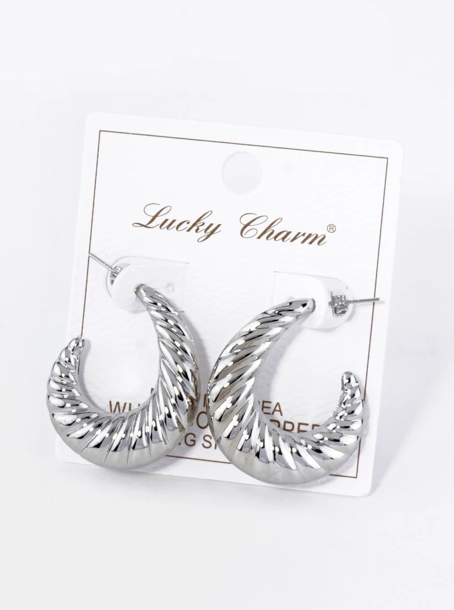 18K Gold Dipped 30mm Hollow Croissant Hoop Earrings