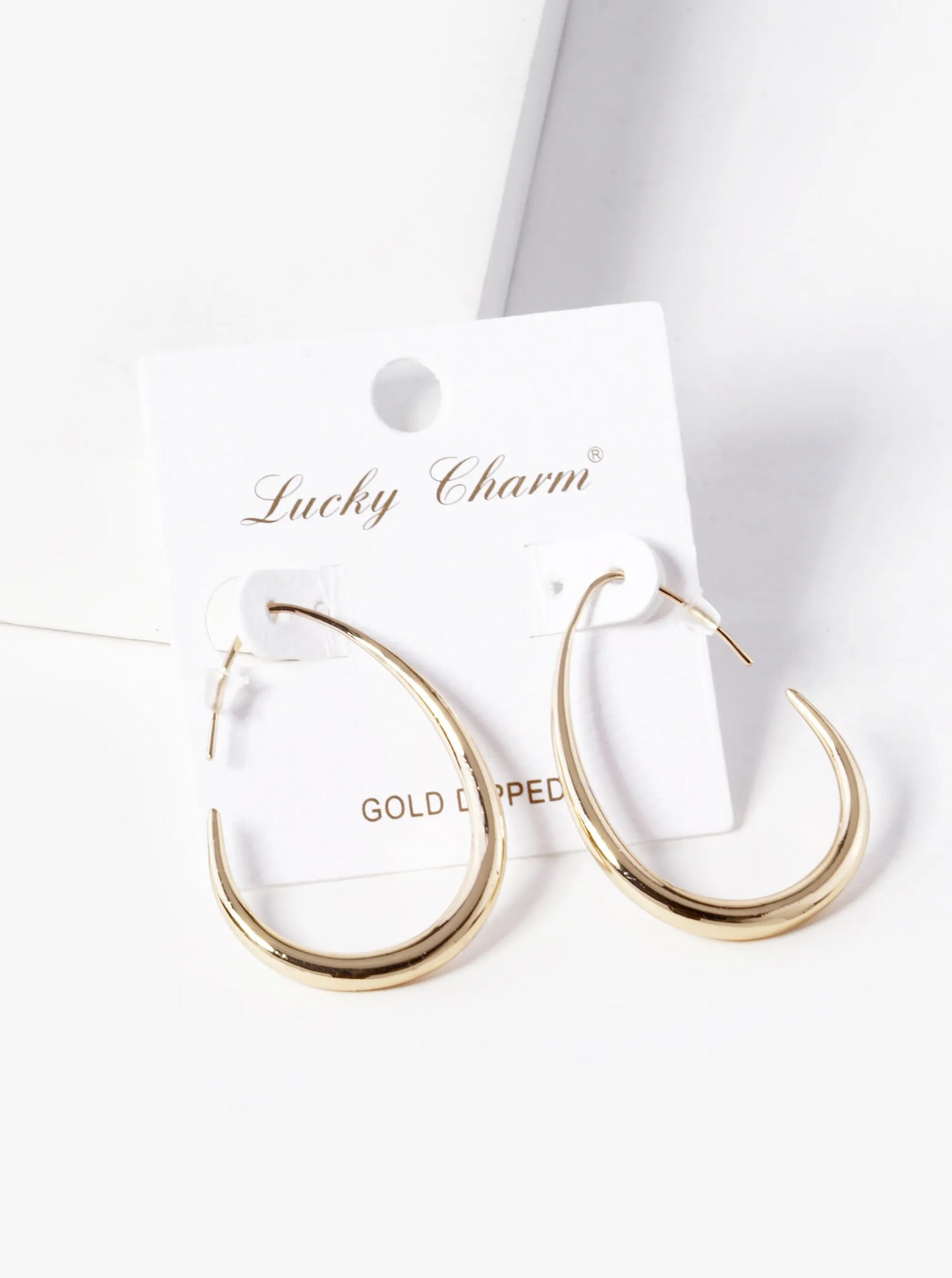 18K Gold Dipped 35mm Teardrop Hoop Earrings