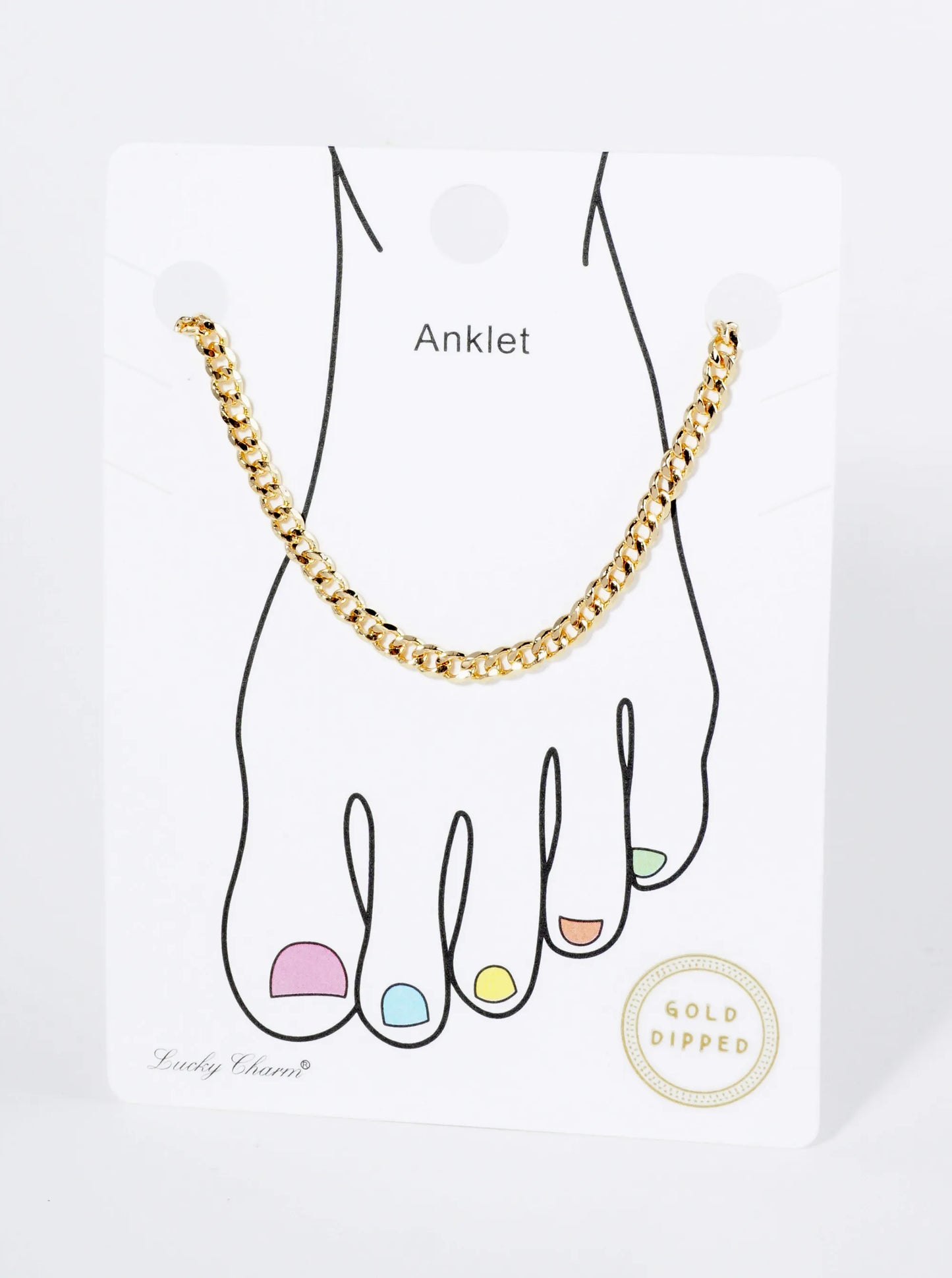 18K Gold Dipped 2mm Unique Brass Chain Anklet