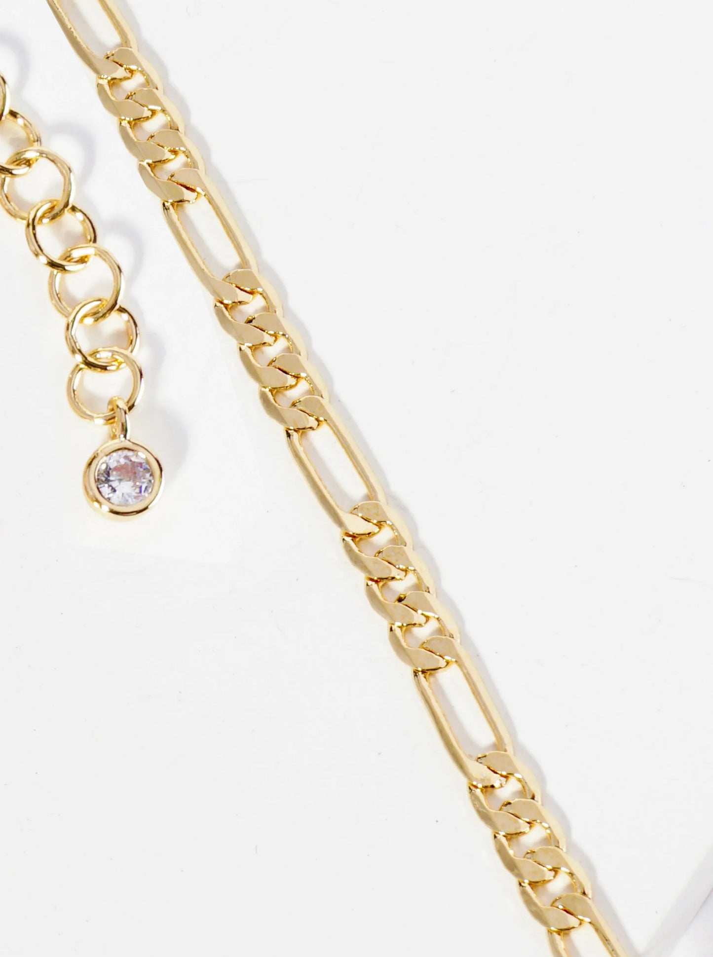 18K Gold Dipped 3mm Brass Figaro Link Chain Anklet