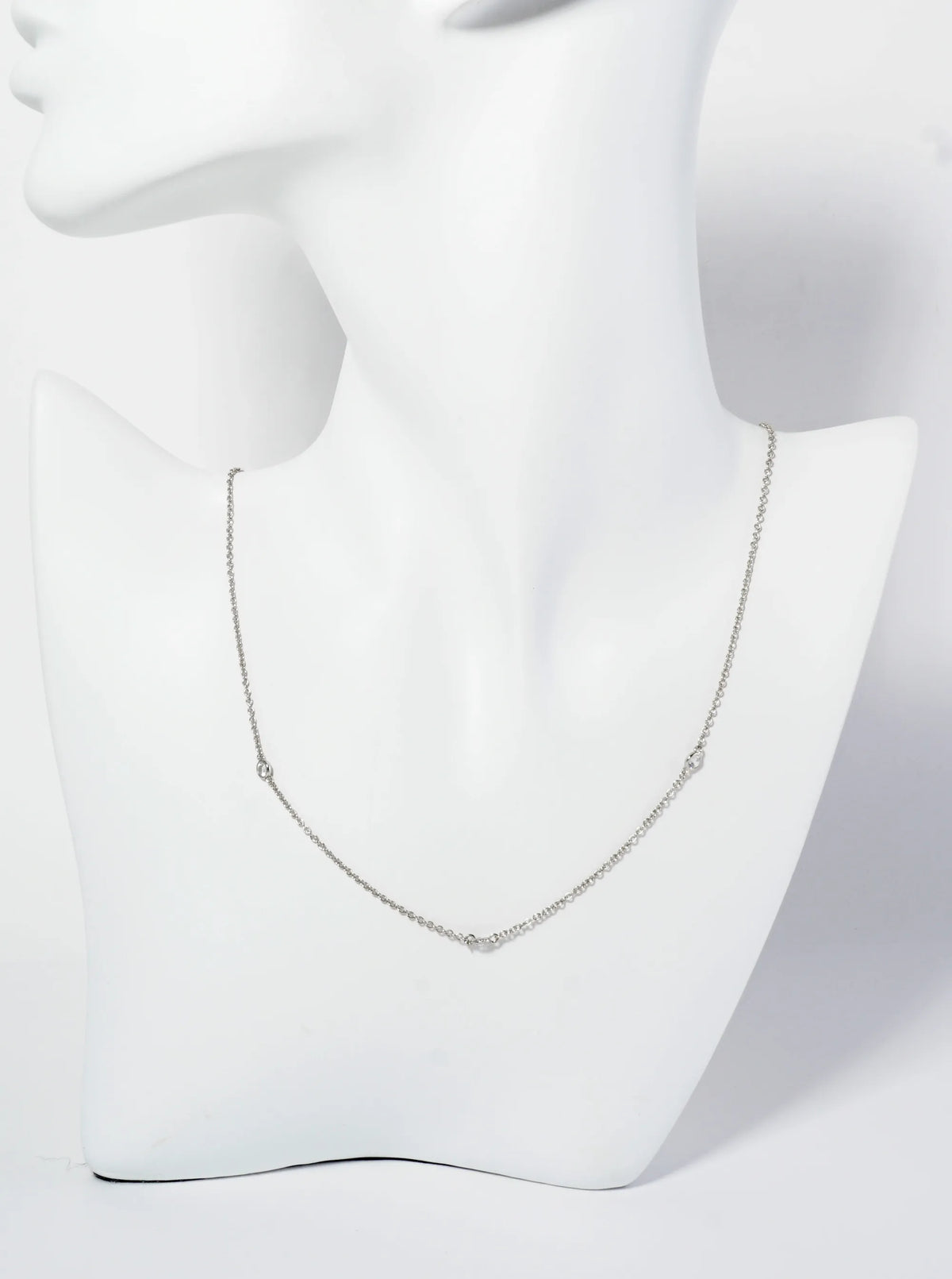 18K Gold Dipped 3mm Cubic Zirconia Stone Station Necklace