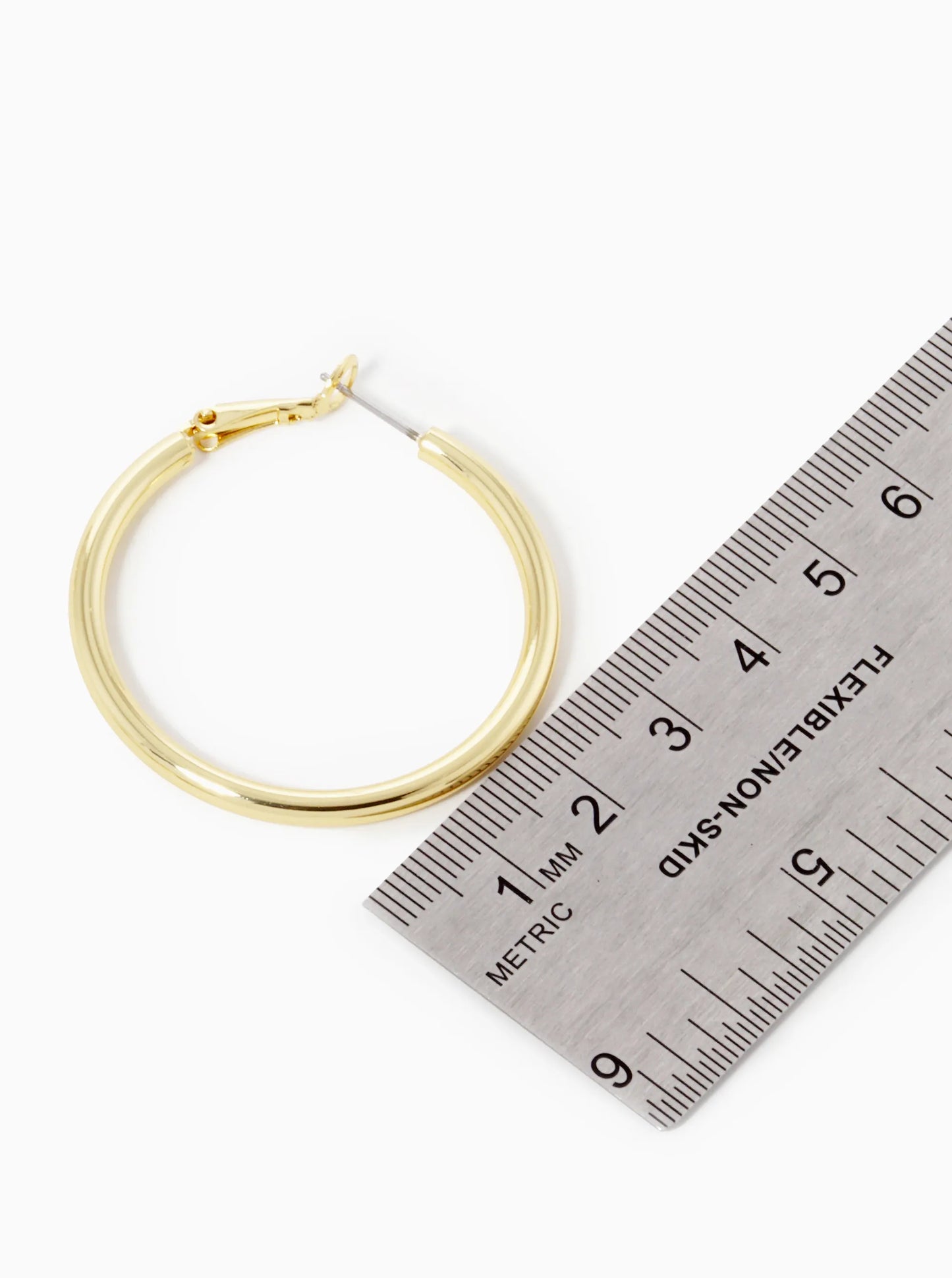 18K Gold Dipped 40mm Brass Spring Latch Hoop Earrings
