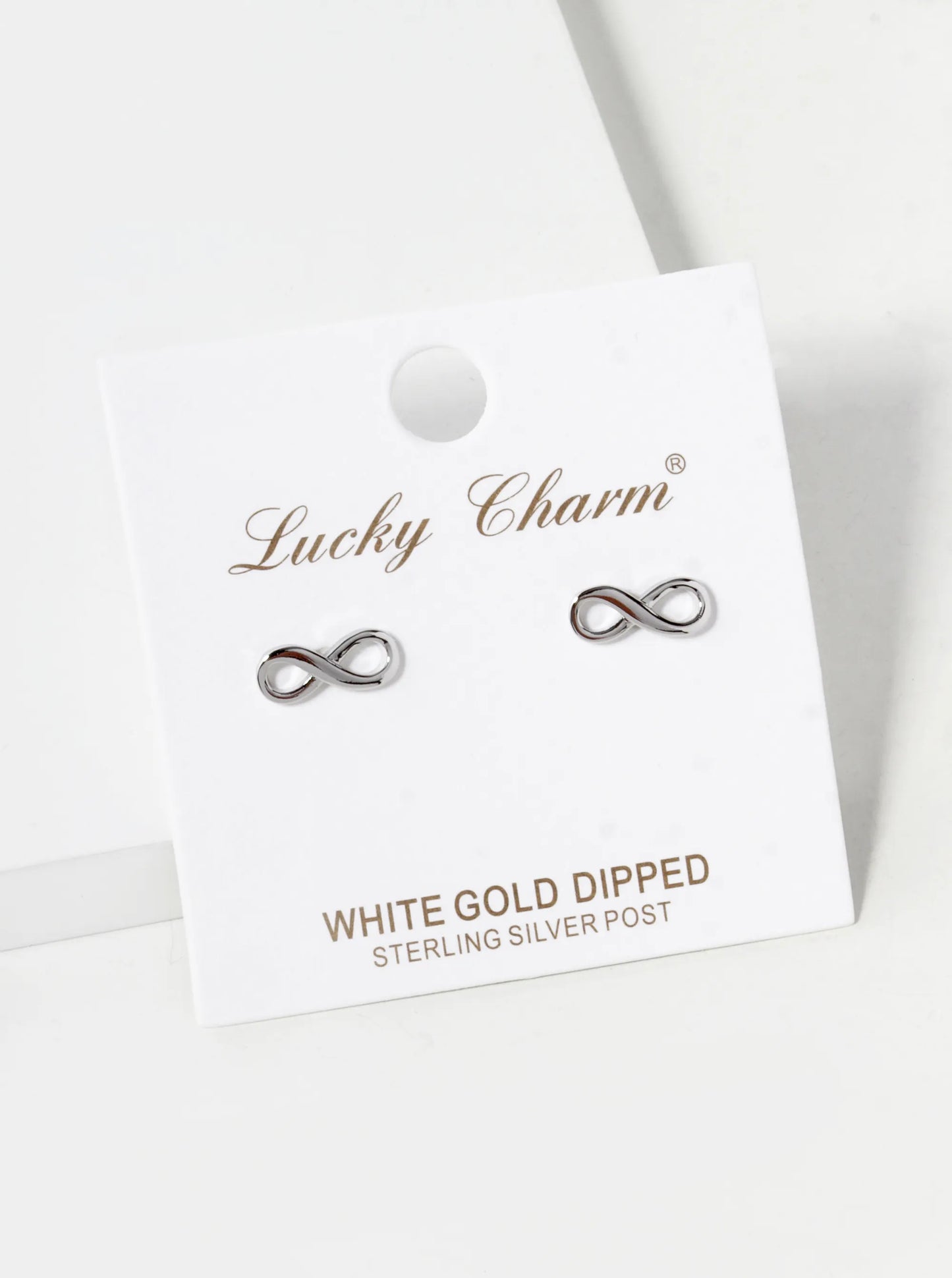 18K Gold Dipped 4mm Brass Infinity Symbol Sterling Silver Post Stud Earrings