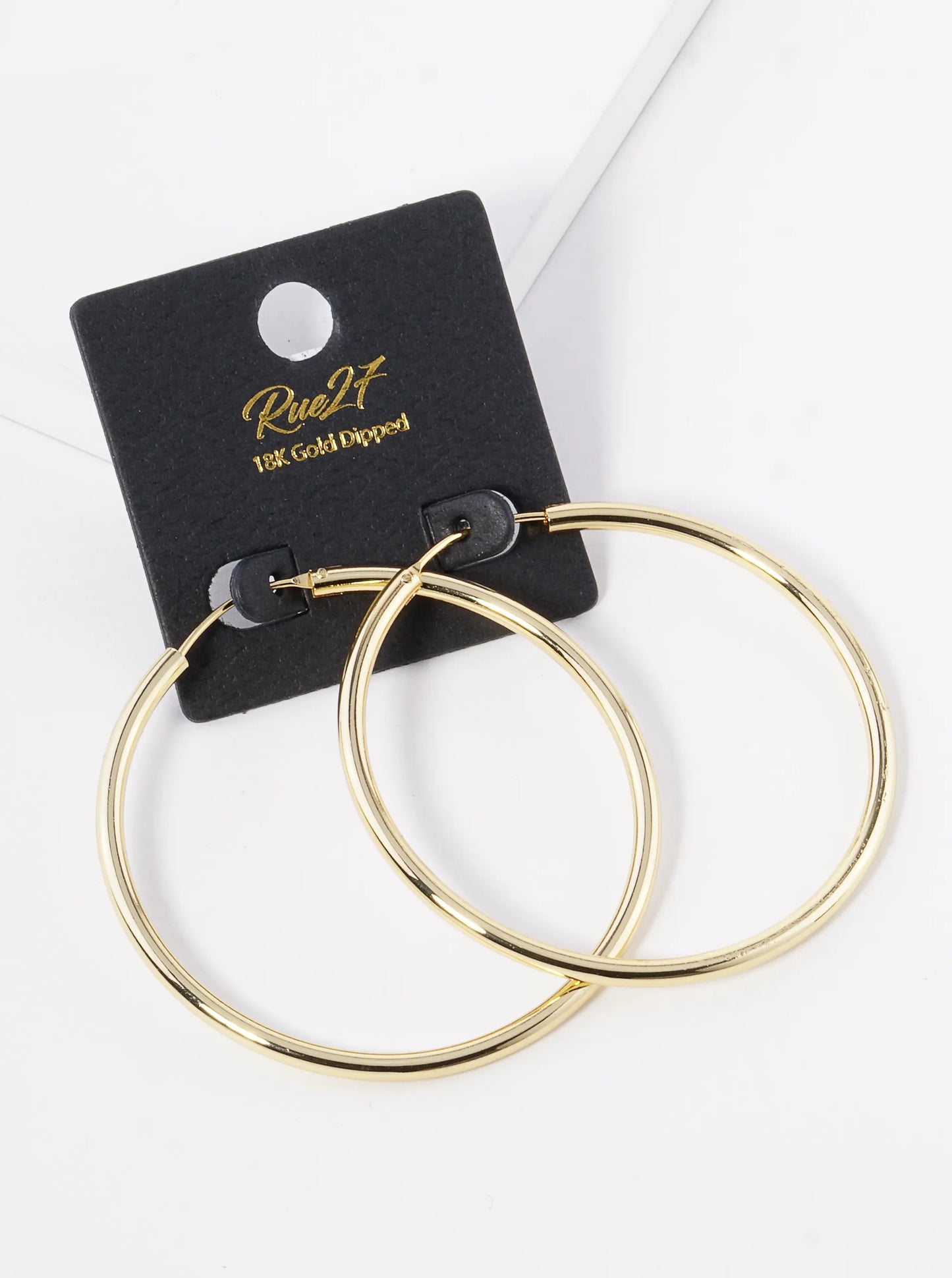 18K Gold Dipped 50mm Brass Infinite Hoop Earrings