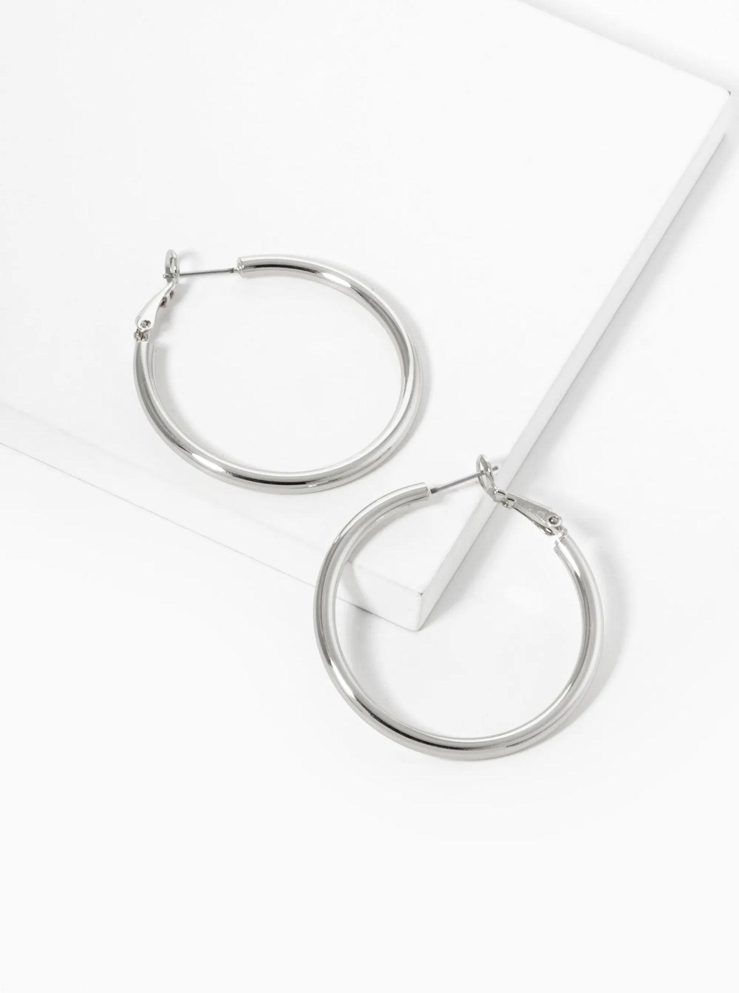 18K Gold Dipped 50mm Brass Spring Latch Hoop Earrings