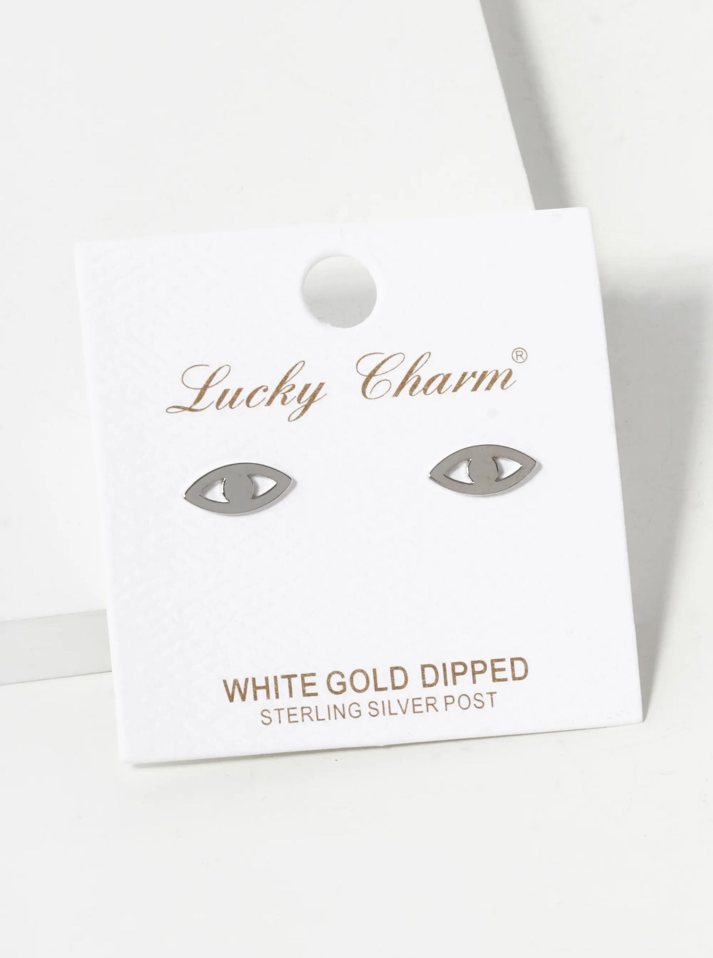 18K Gold Dipped 5mm Brass Evil Eye Sterling Silver Post Stud Earrings