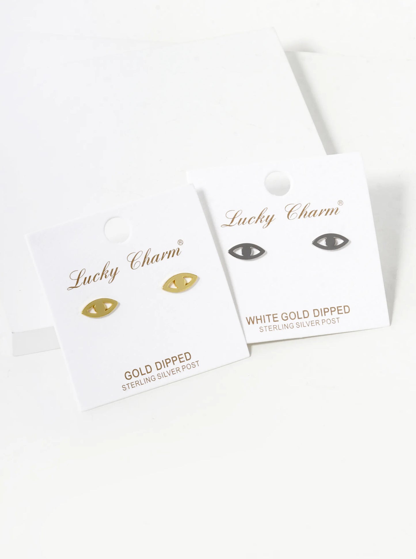 18K Gold Dipped 5mm Brass Evil Eye Sterling Silver Post Stud Earrings