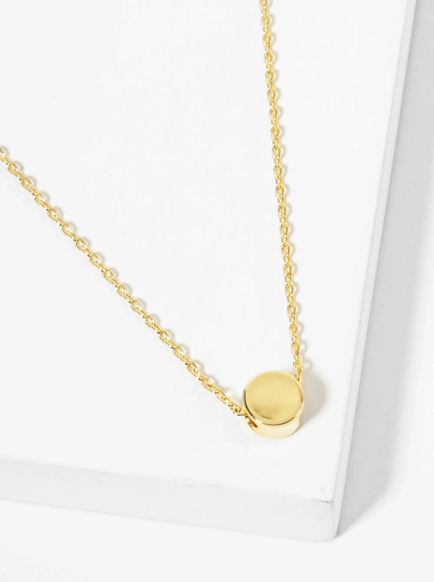 18K Gold Dipped 5mm Round Pendant Minimalist Necklace