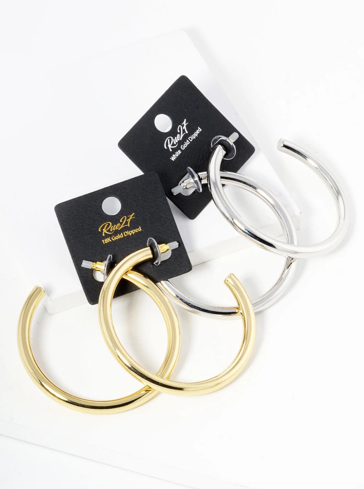 18K Gold Dipped 60mm Brass Hollow Hoop Earrings