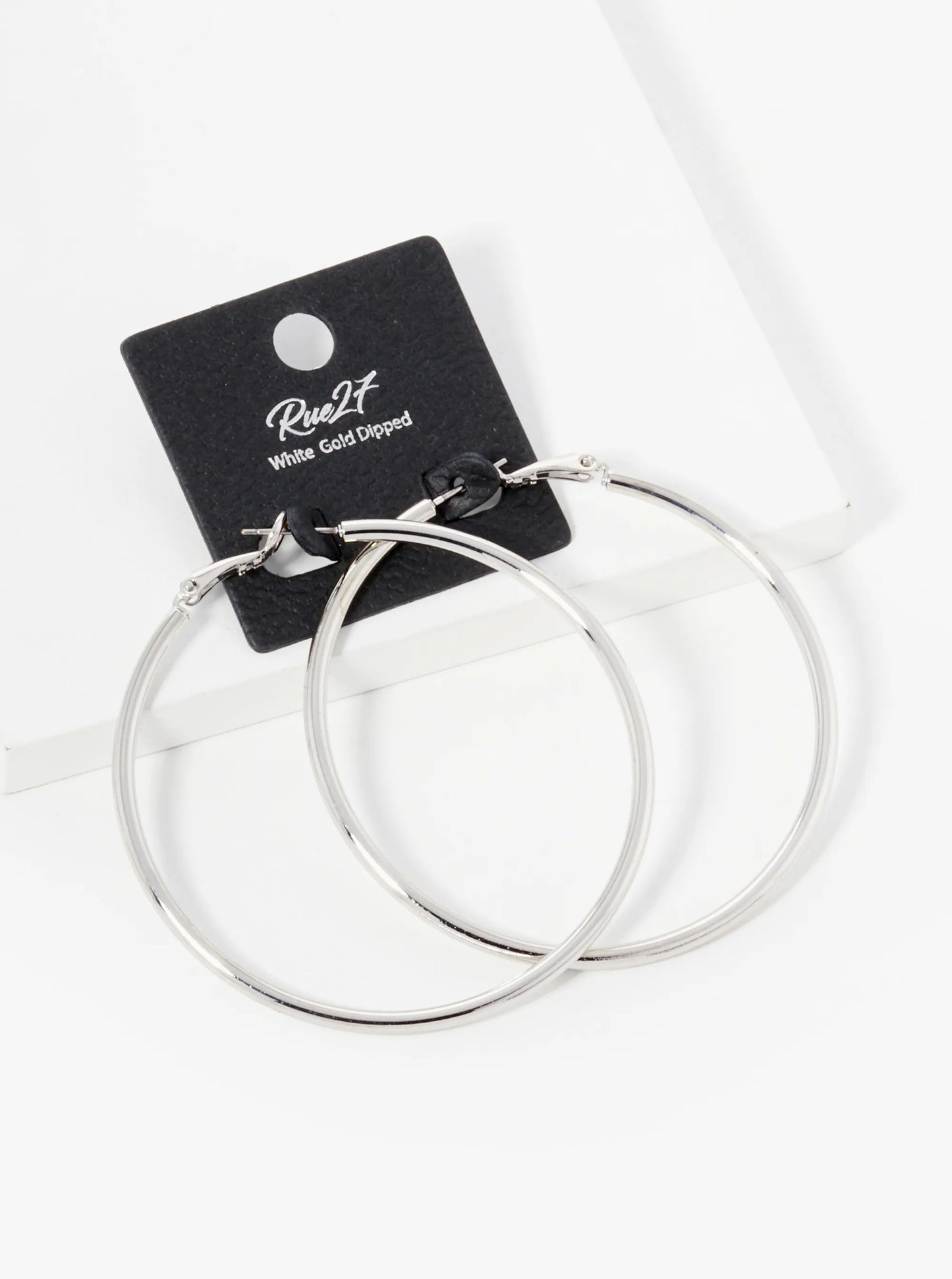 18K Gold Dipped 60mm Brass Spring Latch Hoop Earrings