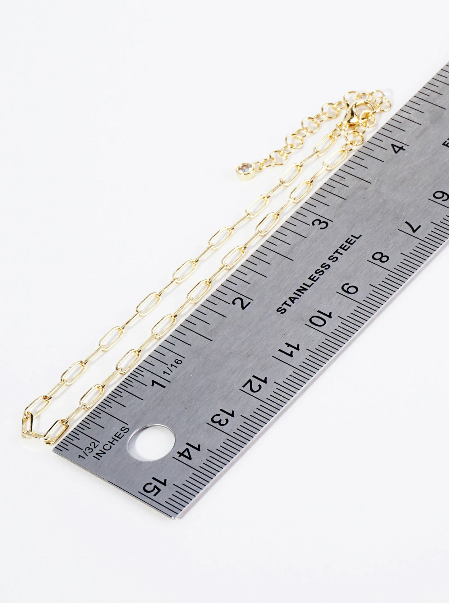 18K Gold Dipped 6mm Brass Paperclip Chain Anklet