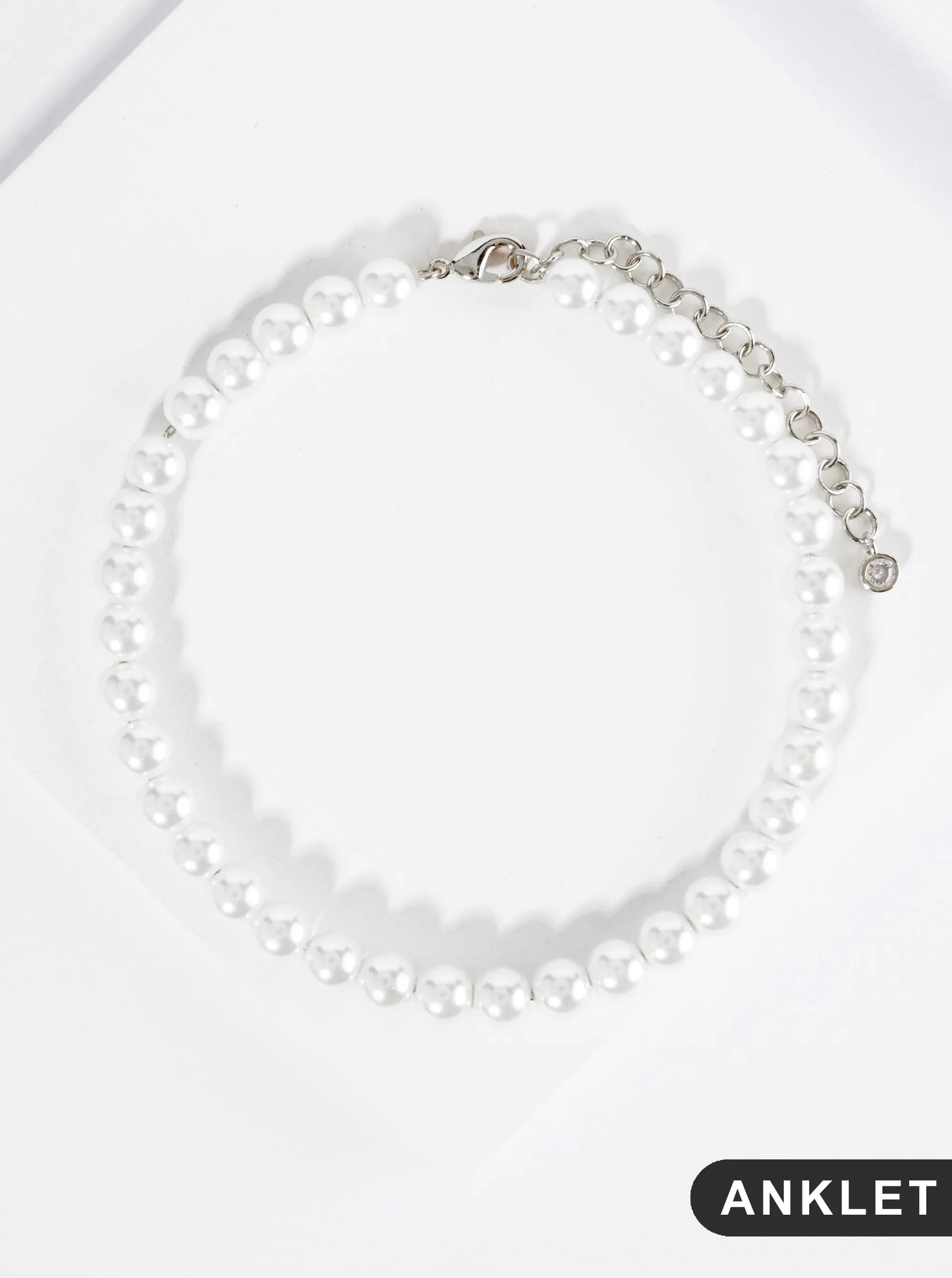 18K Gold Dipped 6mm Glass Pearl Anklet