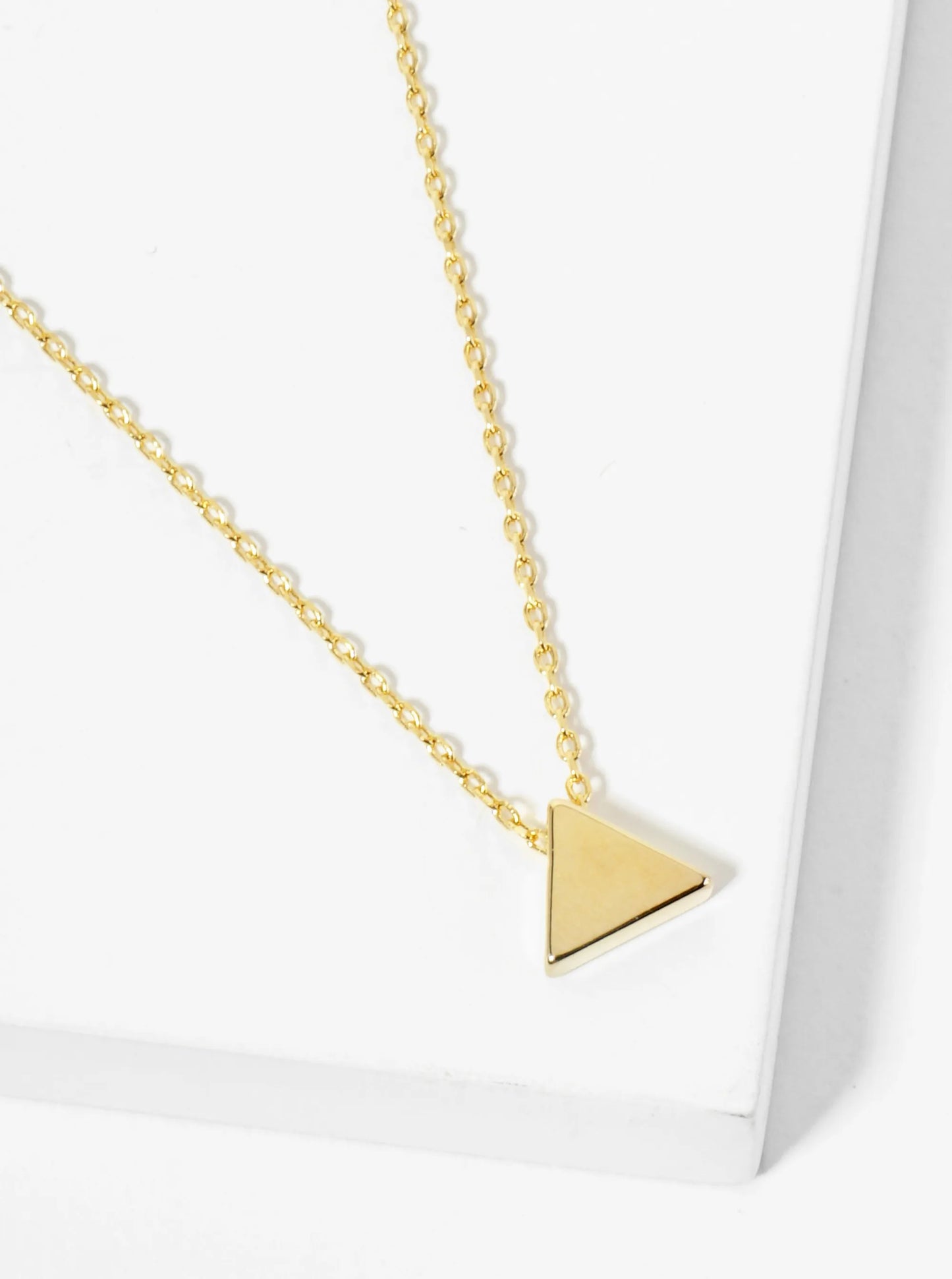 18K Gold Dipped 7mm Triangle Pendant Minimalist Necklace