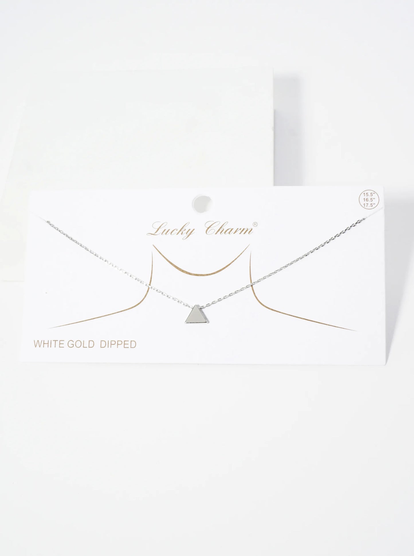 18K Gold Dipped 7mm Triangle Pendant Minimalist Necklace