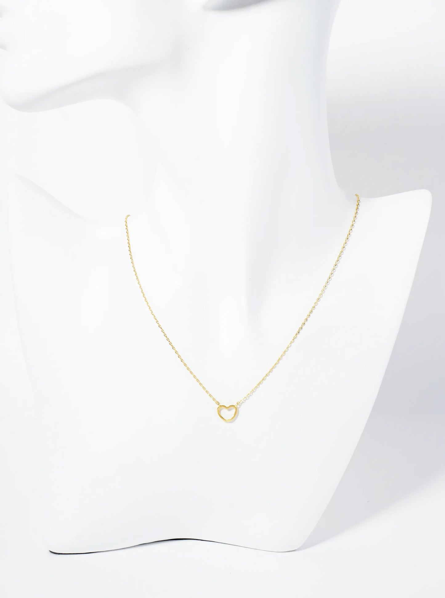 18K Gold Dipped 7mm Wire Heart Pendant Necklace