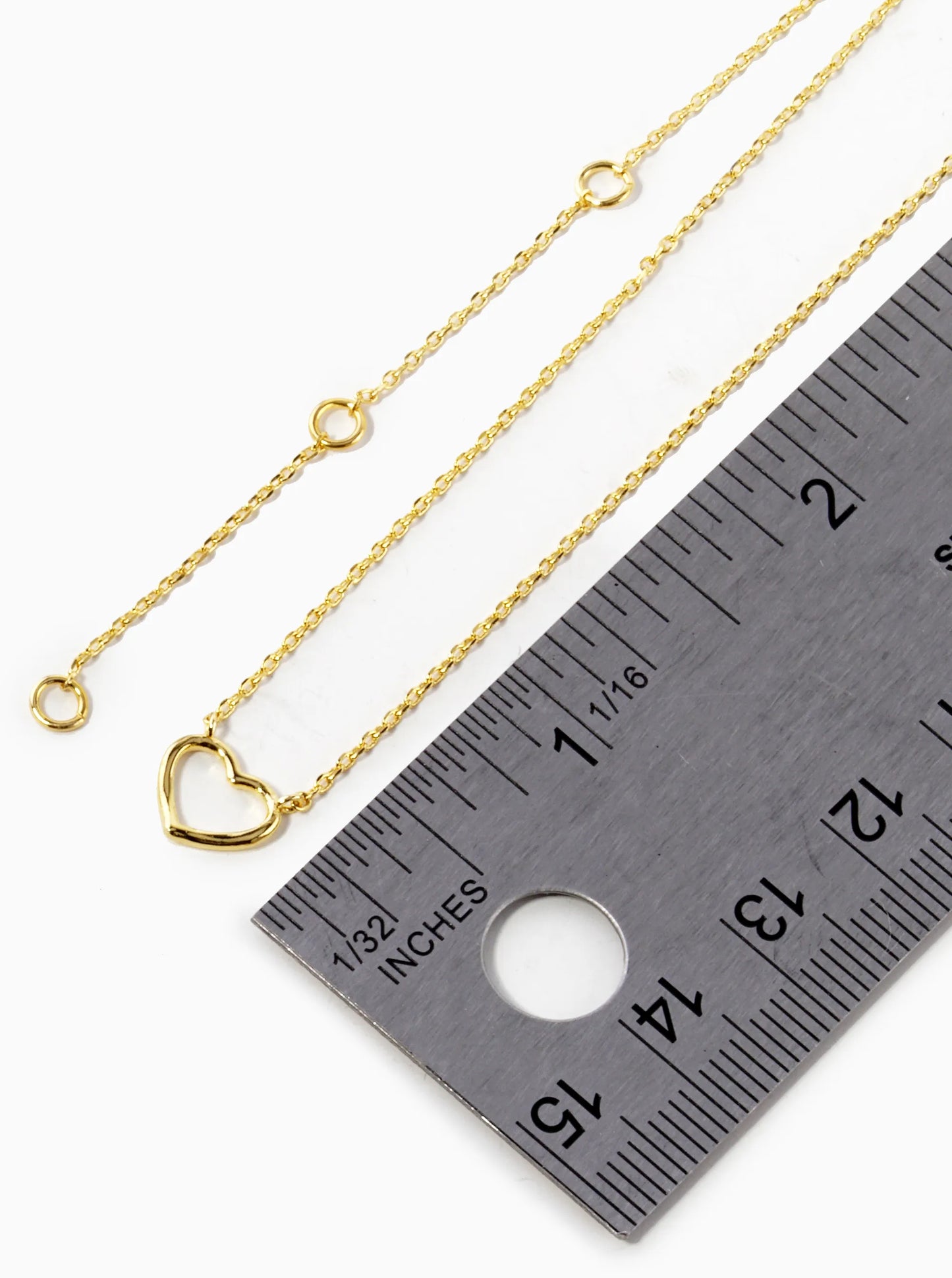 18K Gold Dipped 8mm Delicate Wire Heart Pendant Necklace
