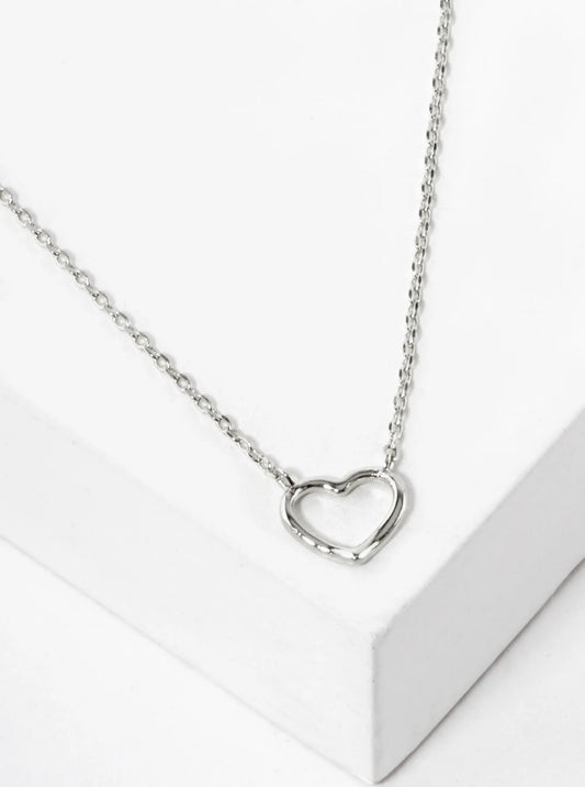 18K Gold Dipped 8mm Delicate Wire Heart Pendant Necklace