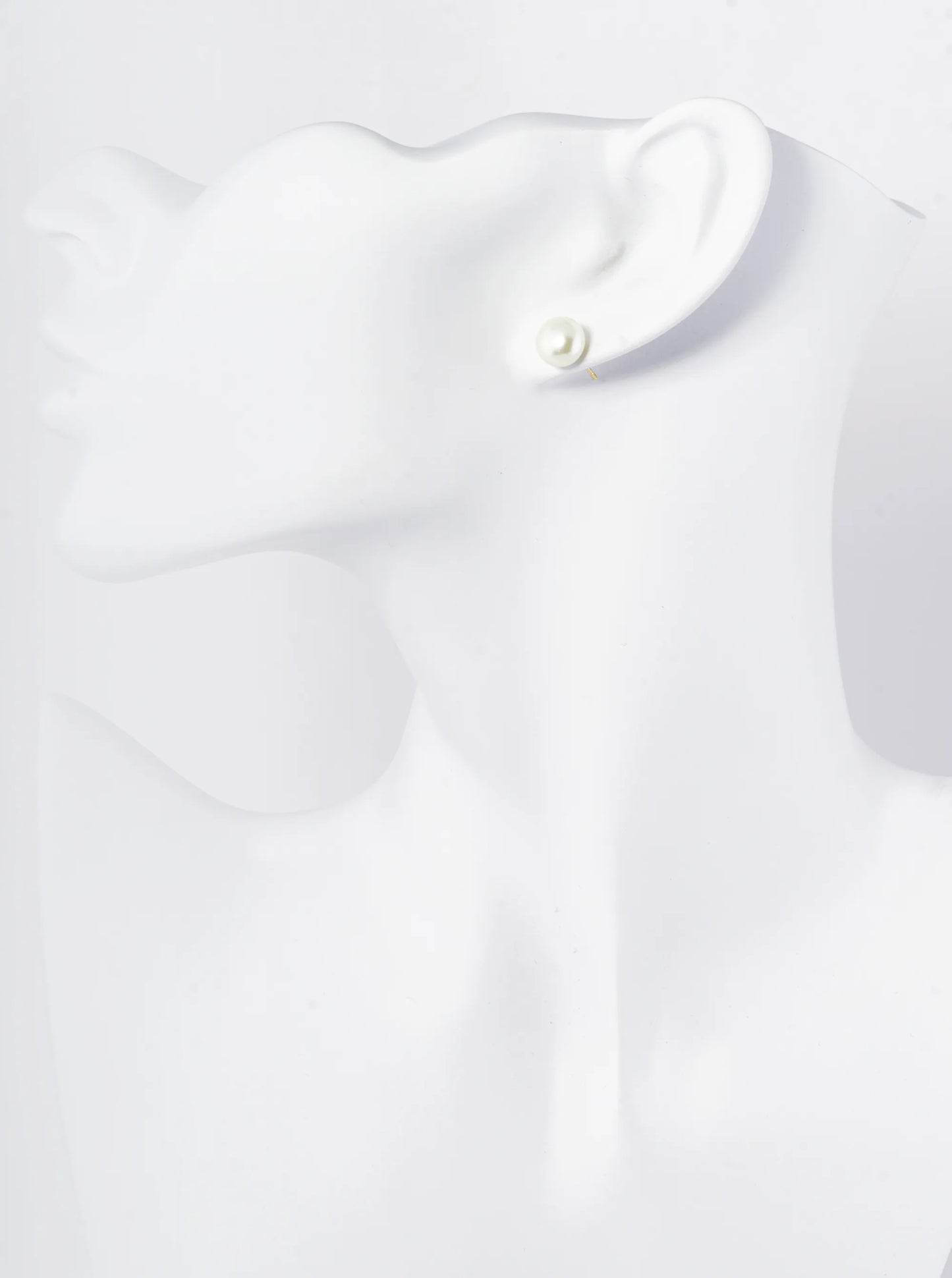18K Gold Dipped 8mm Pearl Button Stud Earrings