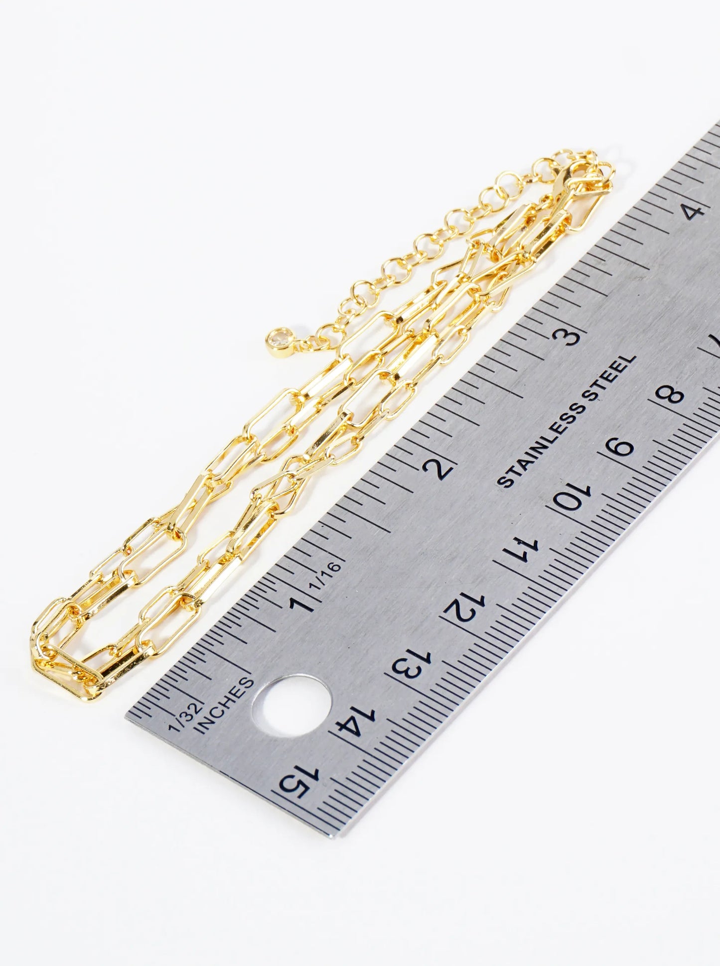 18K Gold Dipped 9mm 6mm Brass Layered Link Chain Anklet