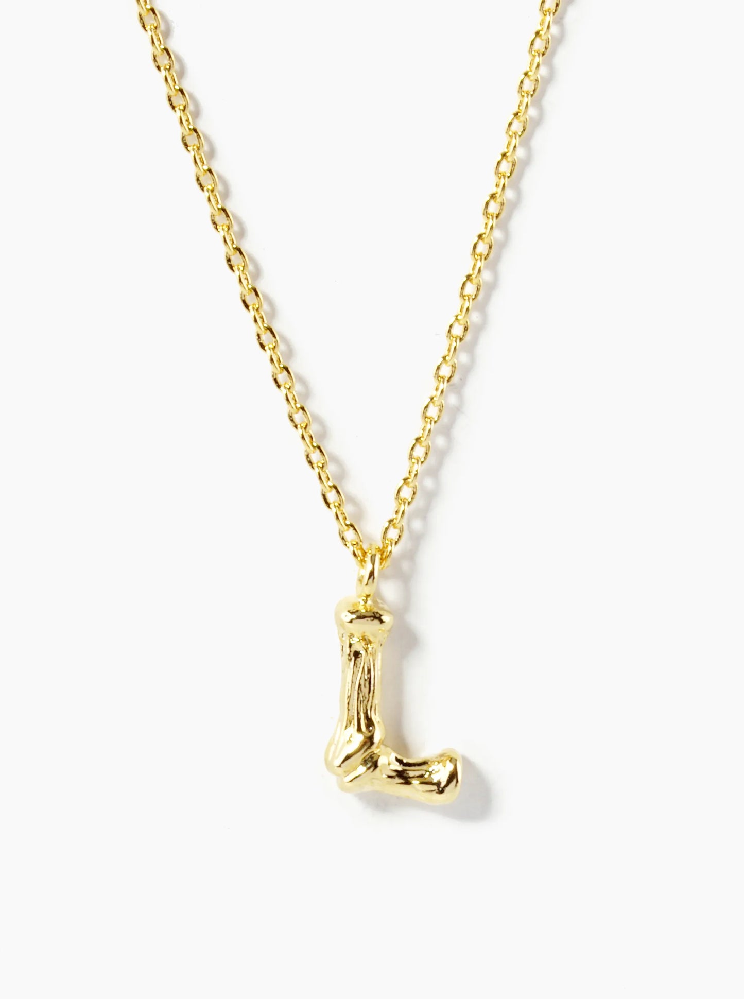 18K Gold Dipped 9mm Bamboo Initial Pendant Necklace
