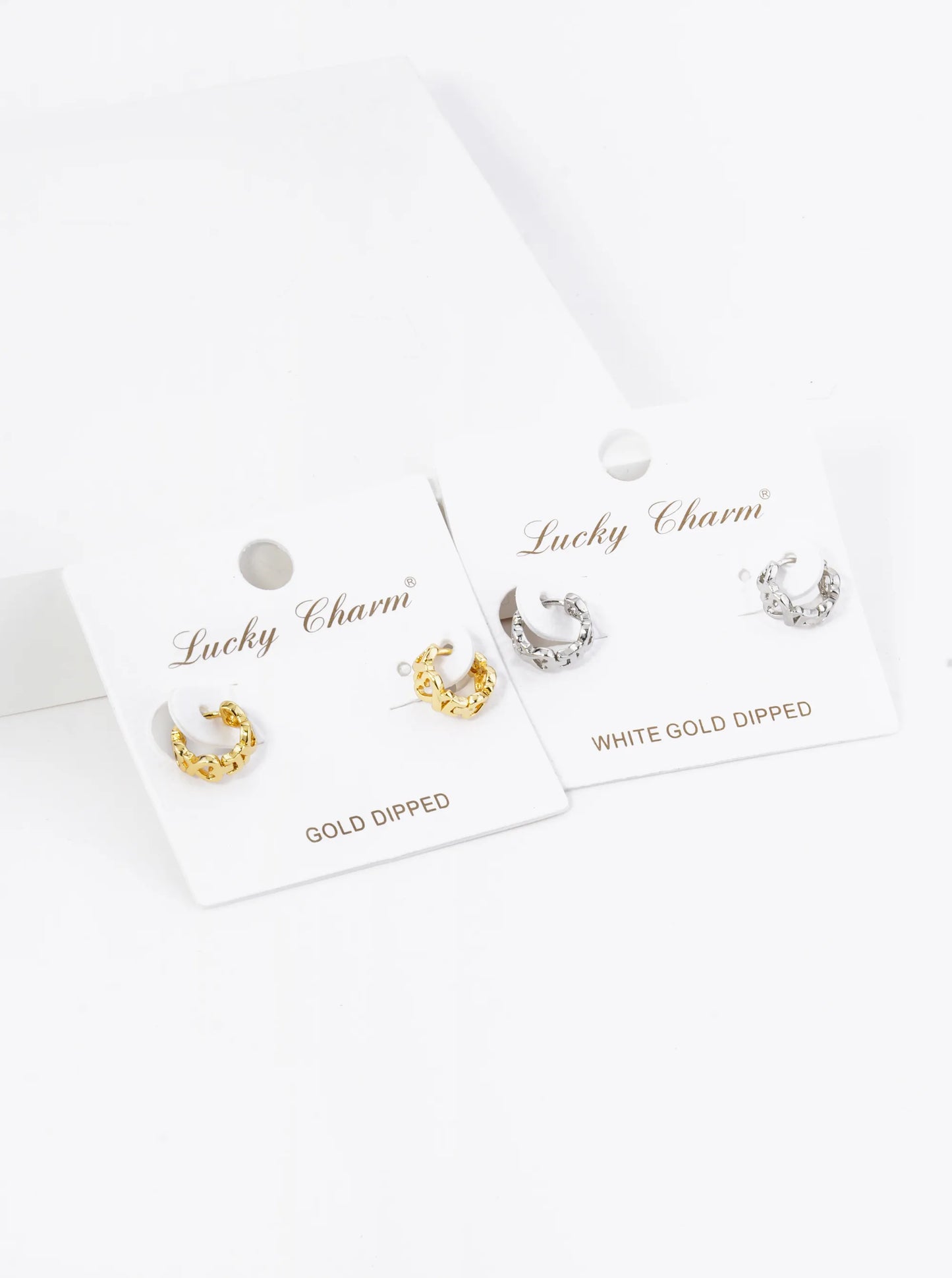 18K Gold Dipped 9mm Brass Heart Huggie Hoop Earrings