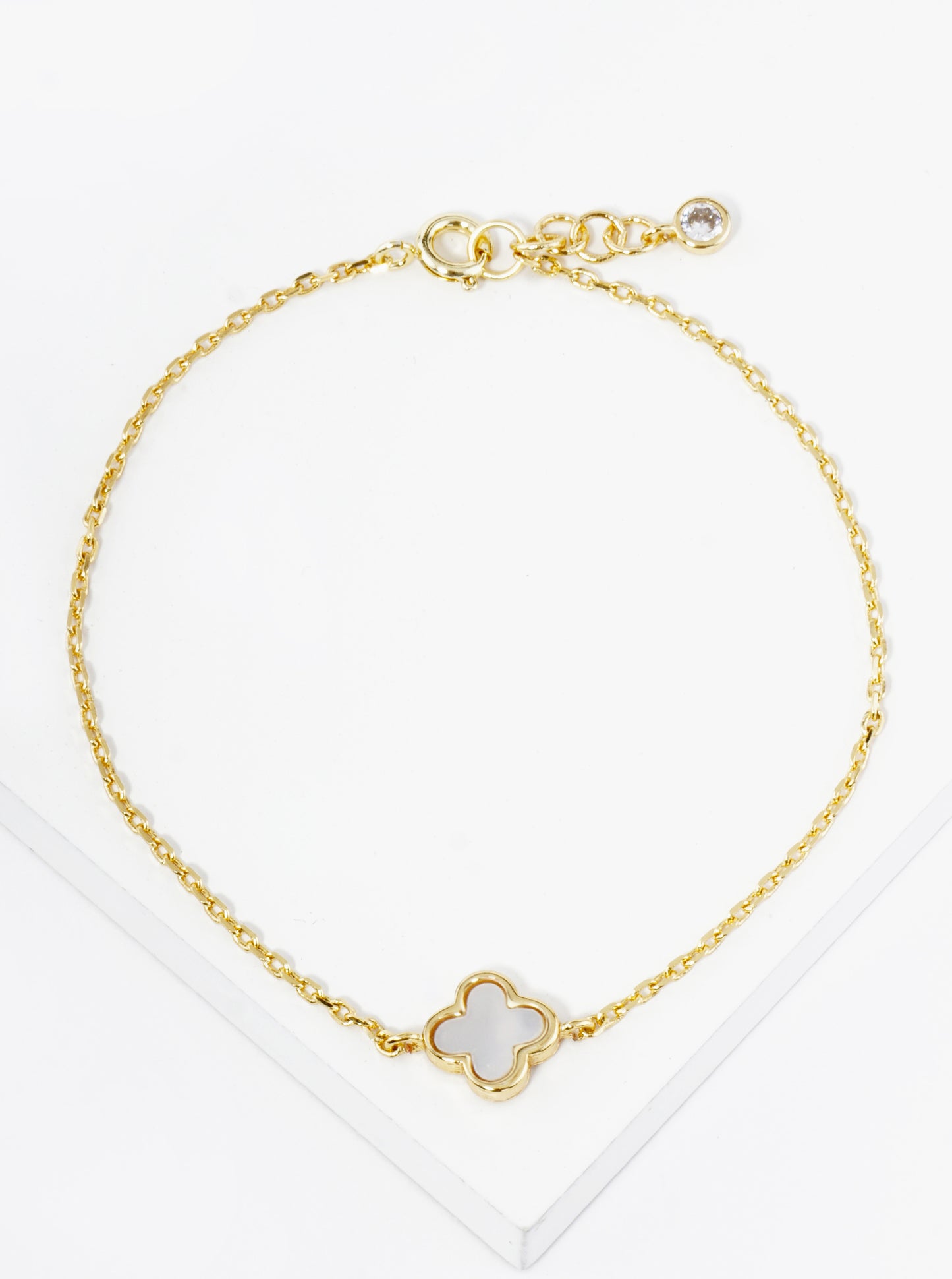 18K Gold Dipped 9mm Quatrefoil Chain Bracelet
