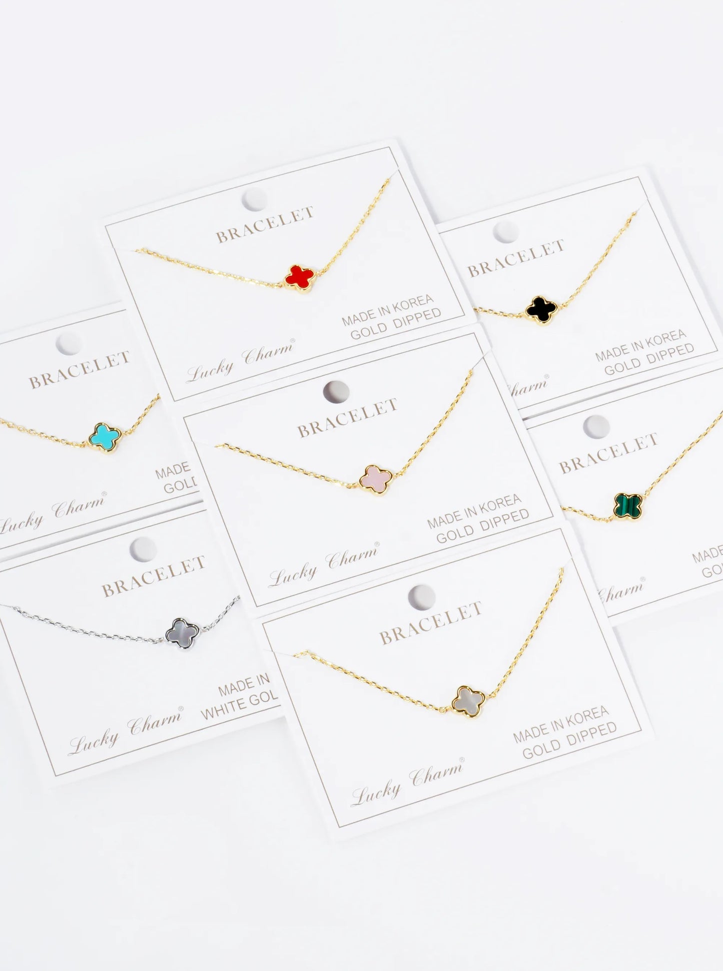 18K Gold Dipped 9mm Quatrefoil Chain Bracelet