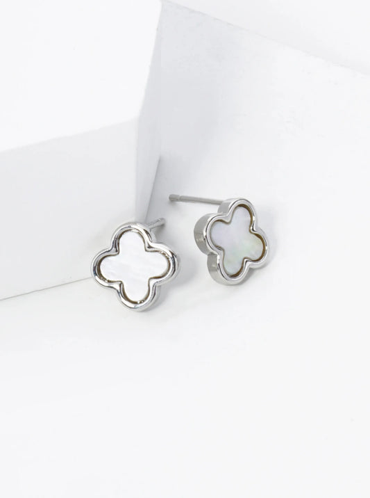 18K Gold Dipped 9mm Quatrefoil Stud Earrings