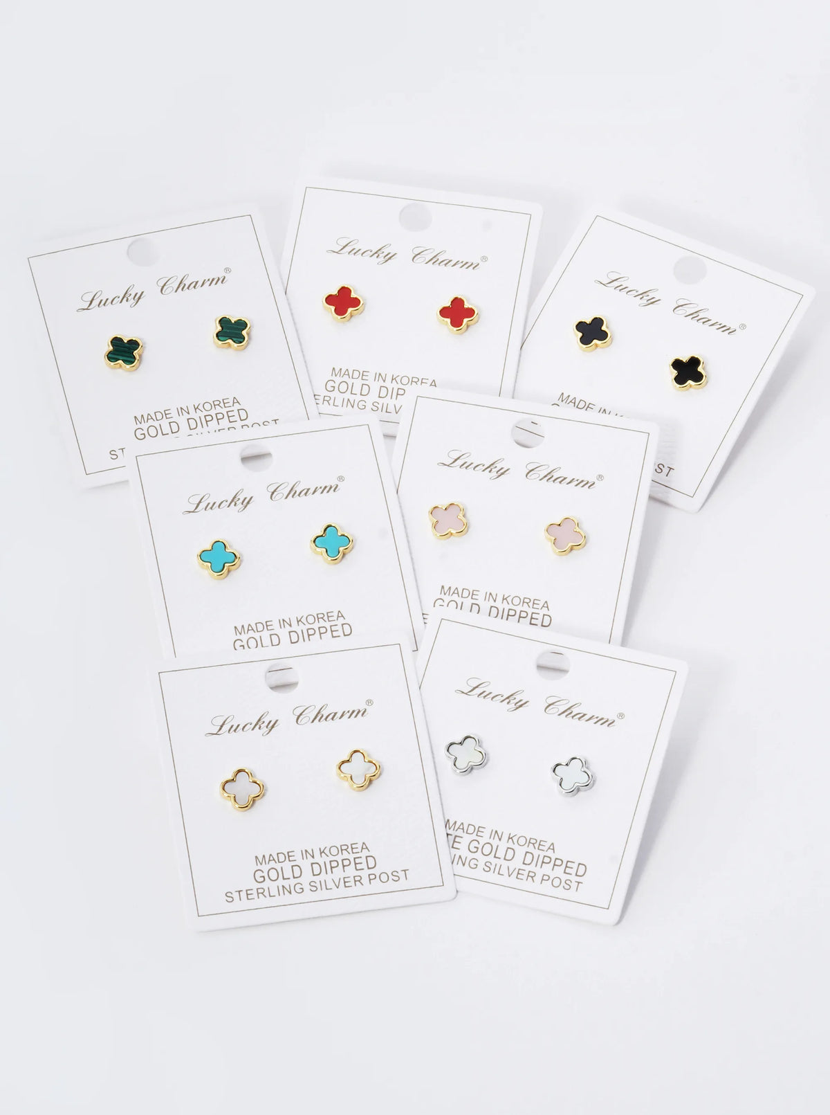 18K Gold Dipped 9mm Quatrefoil Stud Earrings