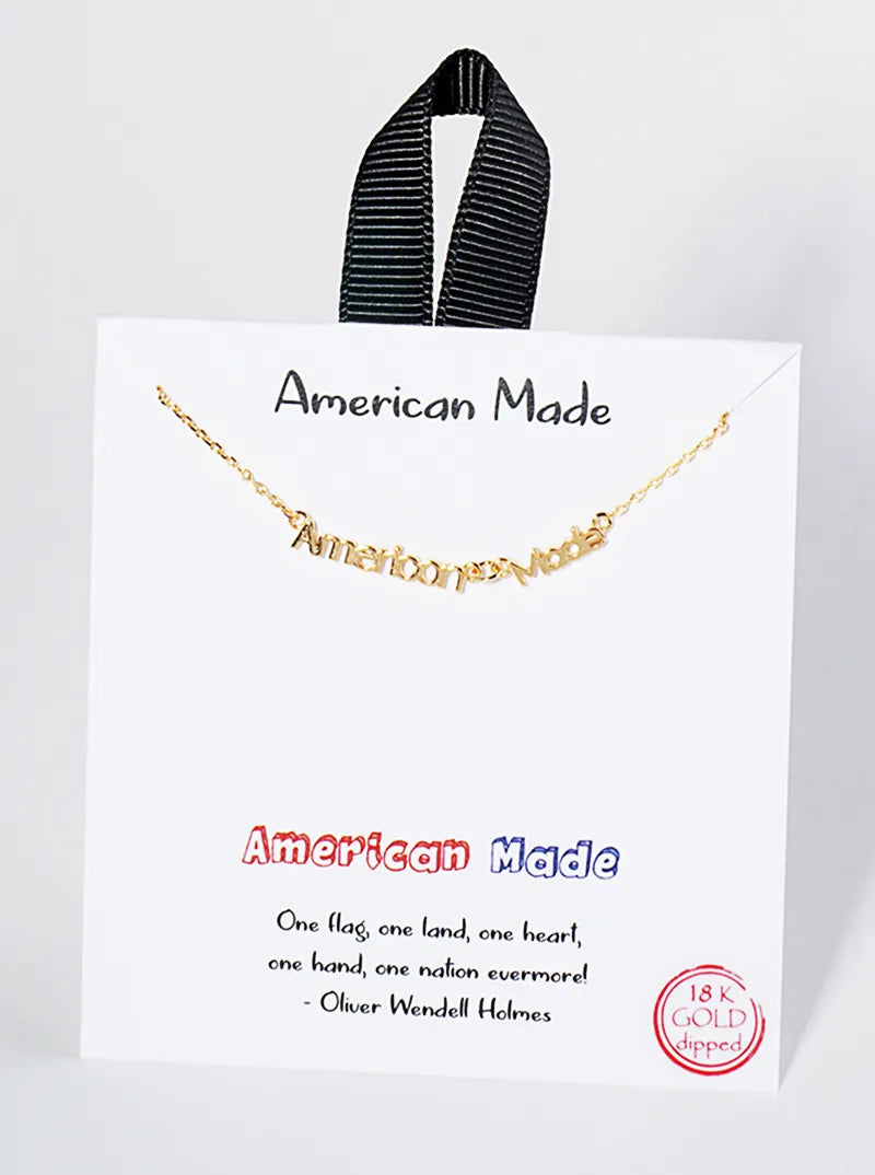 18K Gold Dipped American Made Pendant Necklace